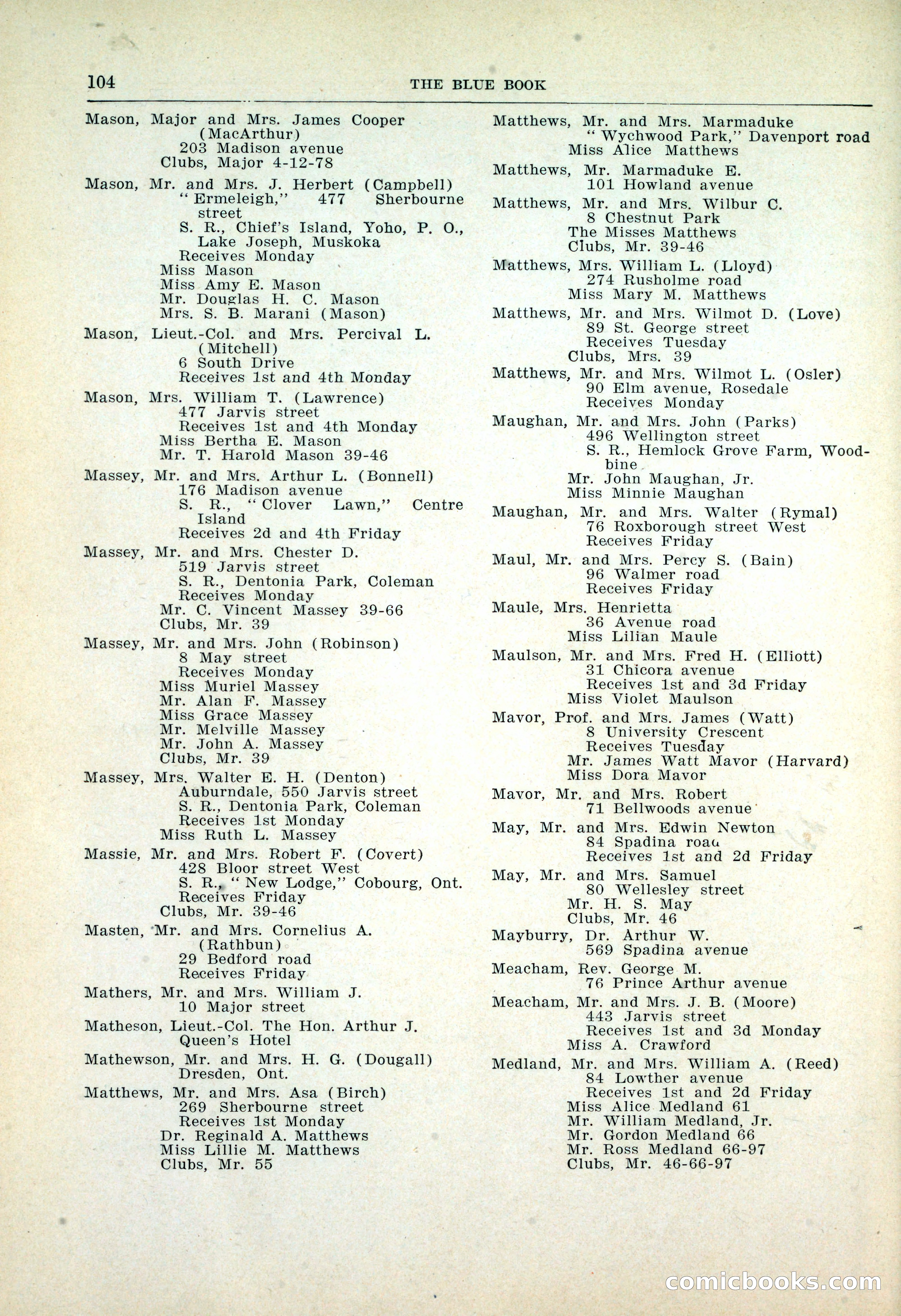 Dau's Blue Book: Toronto, Hamilton and London — page 106 of 198