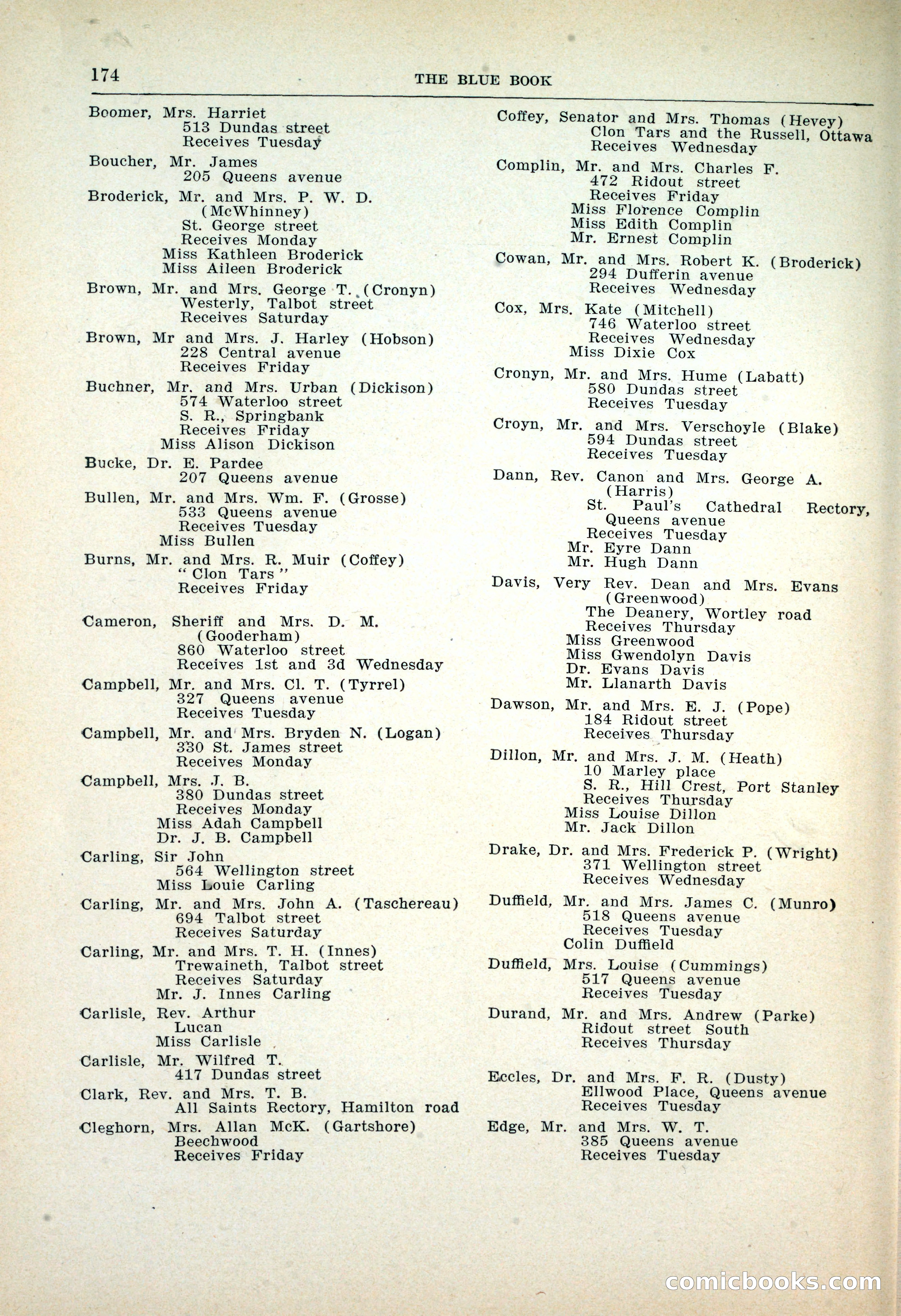 Dau's Blue Book: Toronto, Hamilton and London — page 178 of 198