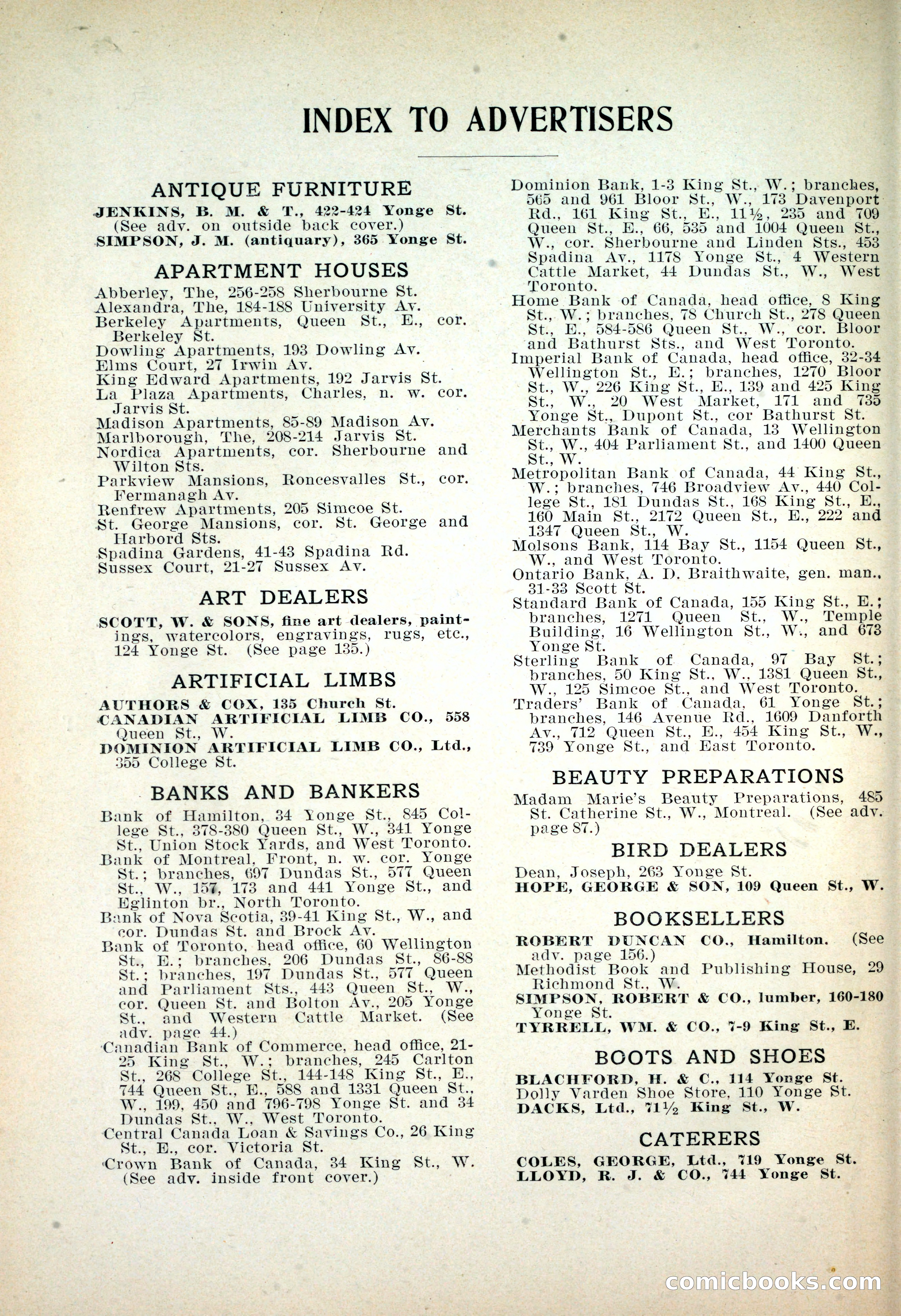 Dau's Blue Book: Toronto, Hamilton and London — page 188 of 198