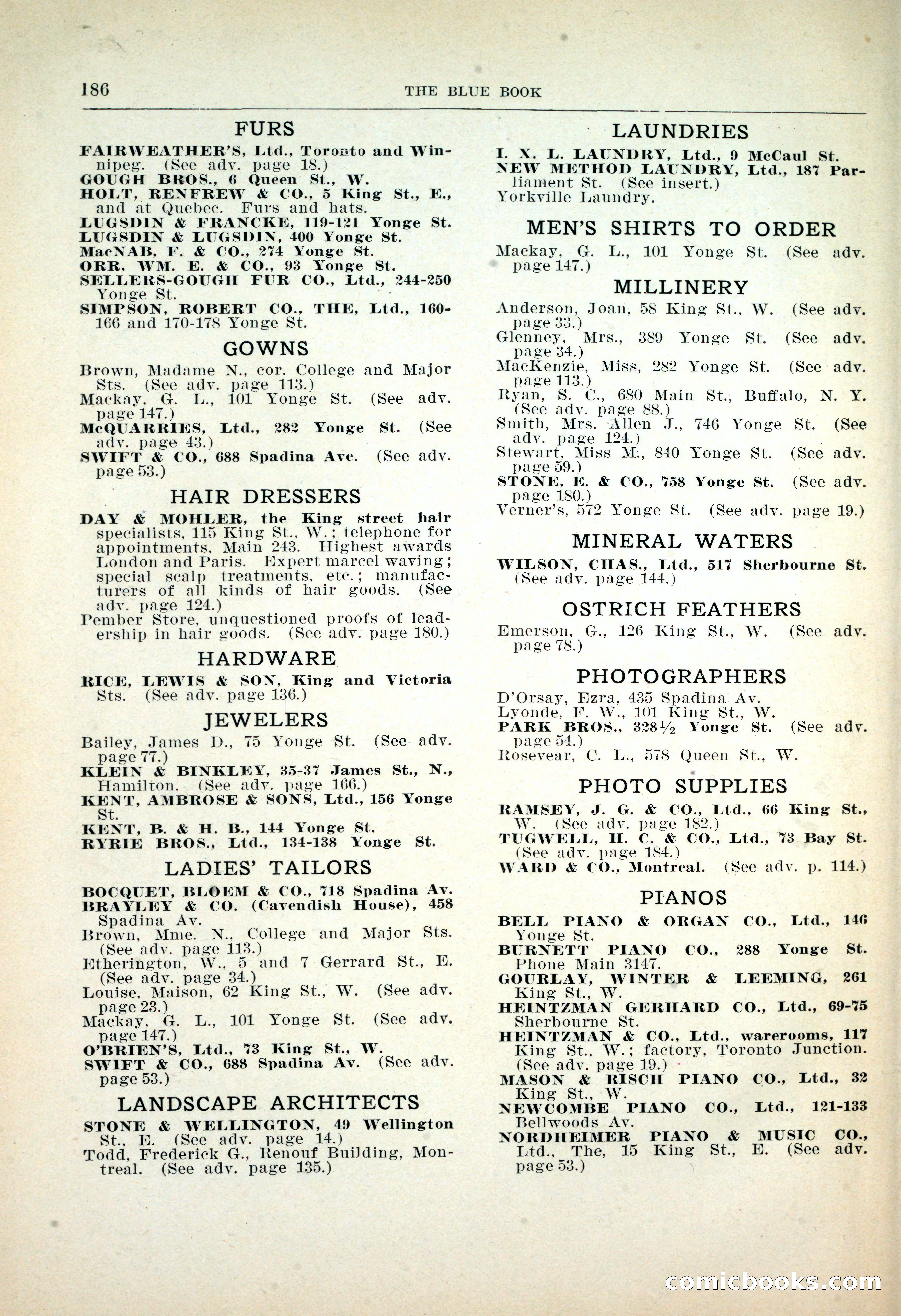Dau's Blue Book: Toronto, Hamilton and London — page 190 of 198