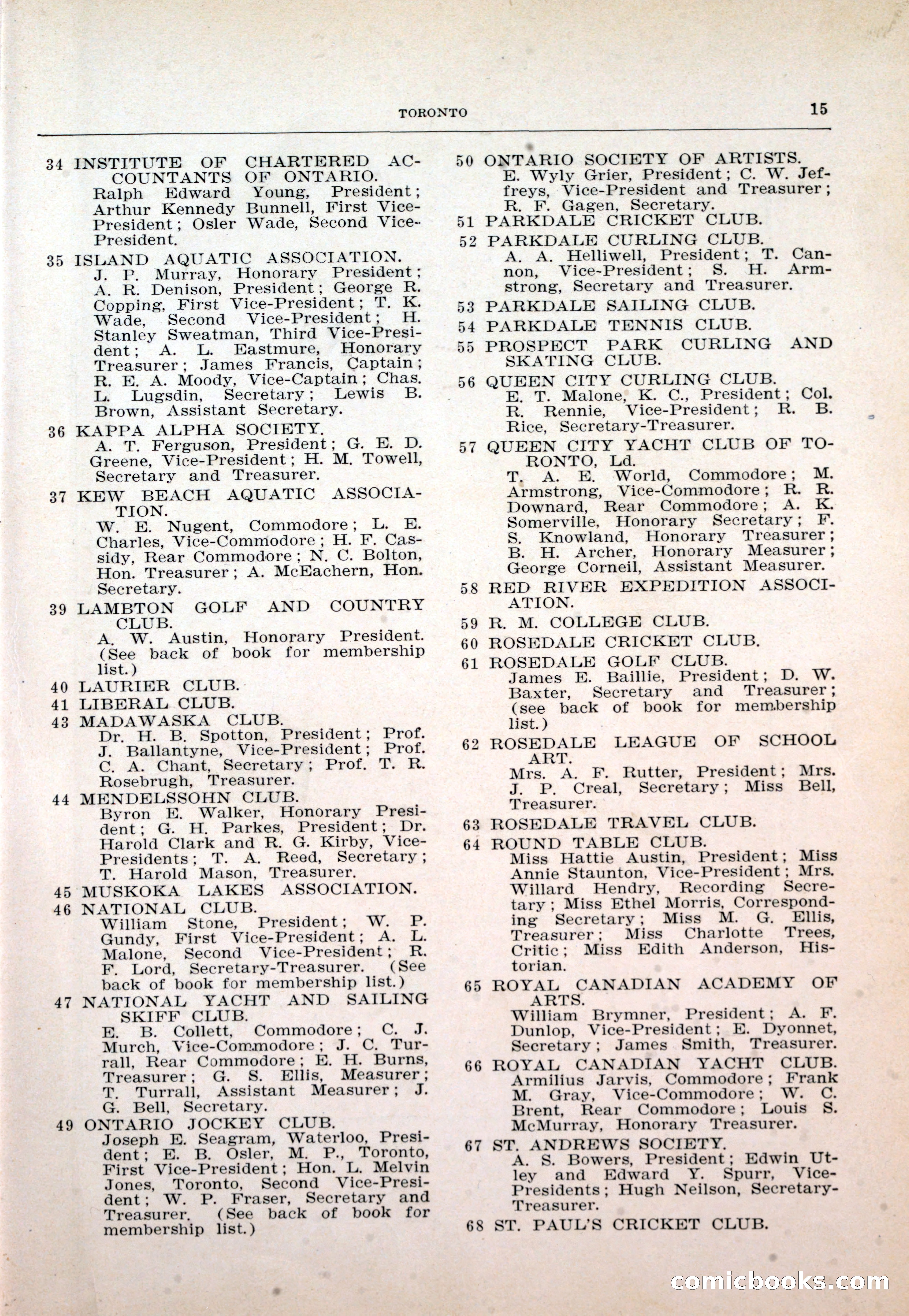Dau's Blue Book: Toronto and Hamilton Social Directory — page 15 of 214