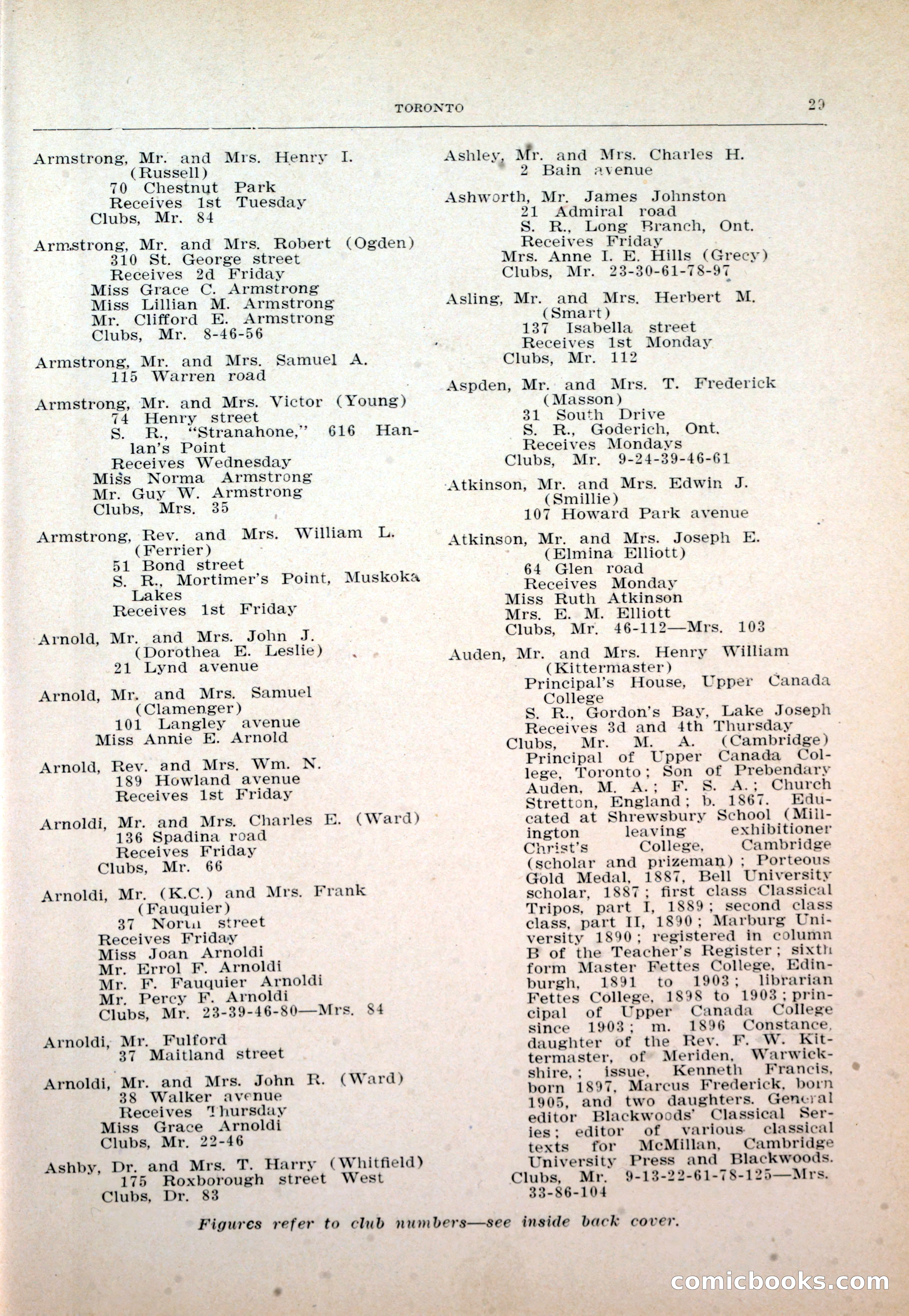 Dau's Blue Book: Toronto and Hamilton Social Directory — page 29 of 214