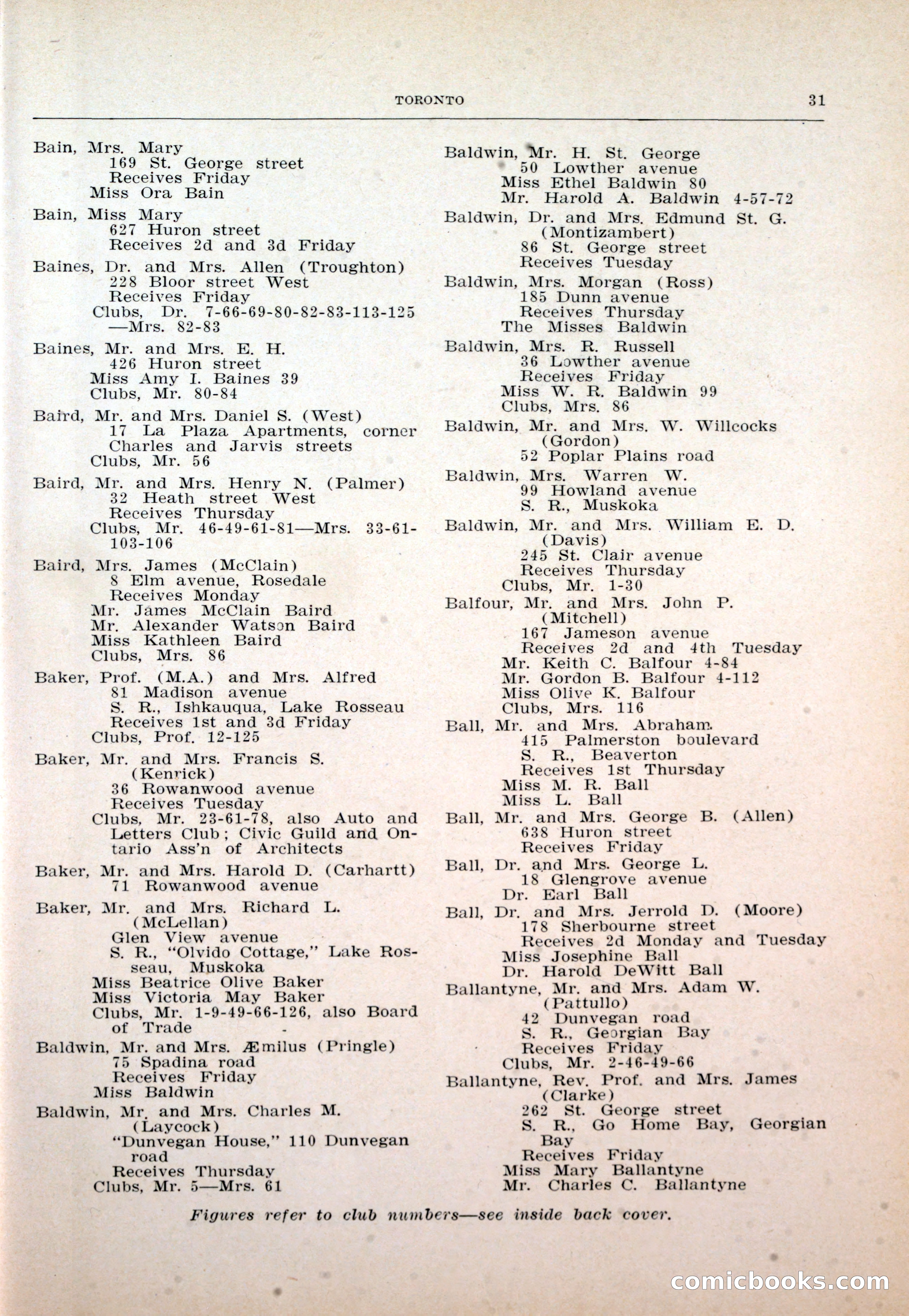 Dau's Blue Book: Toronto and Hamilton Social Directory — page 31 of 214