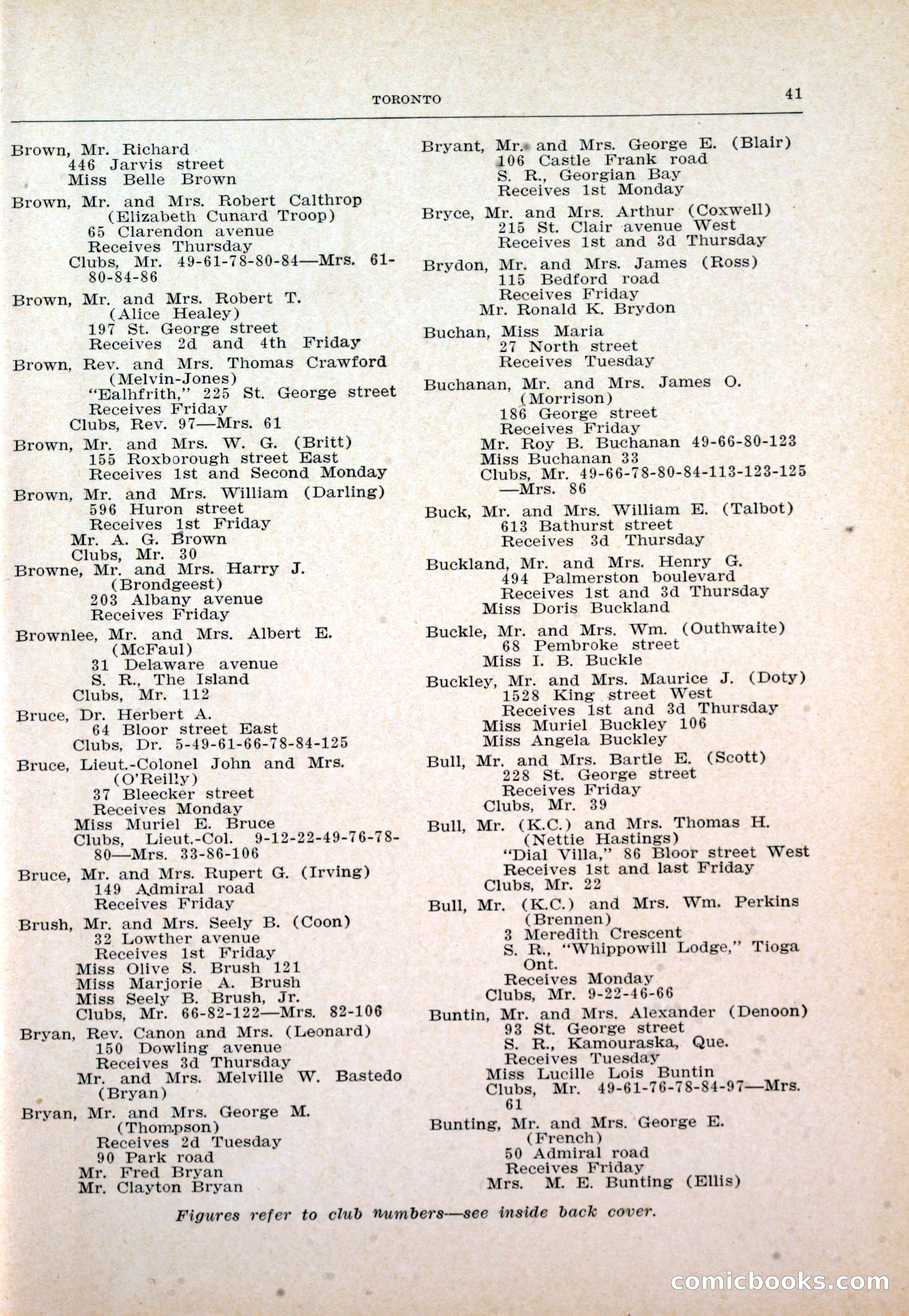 Dau's Blue Book: Toronto and Hamilton Social Directory — page 41 of 214