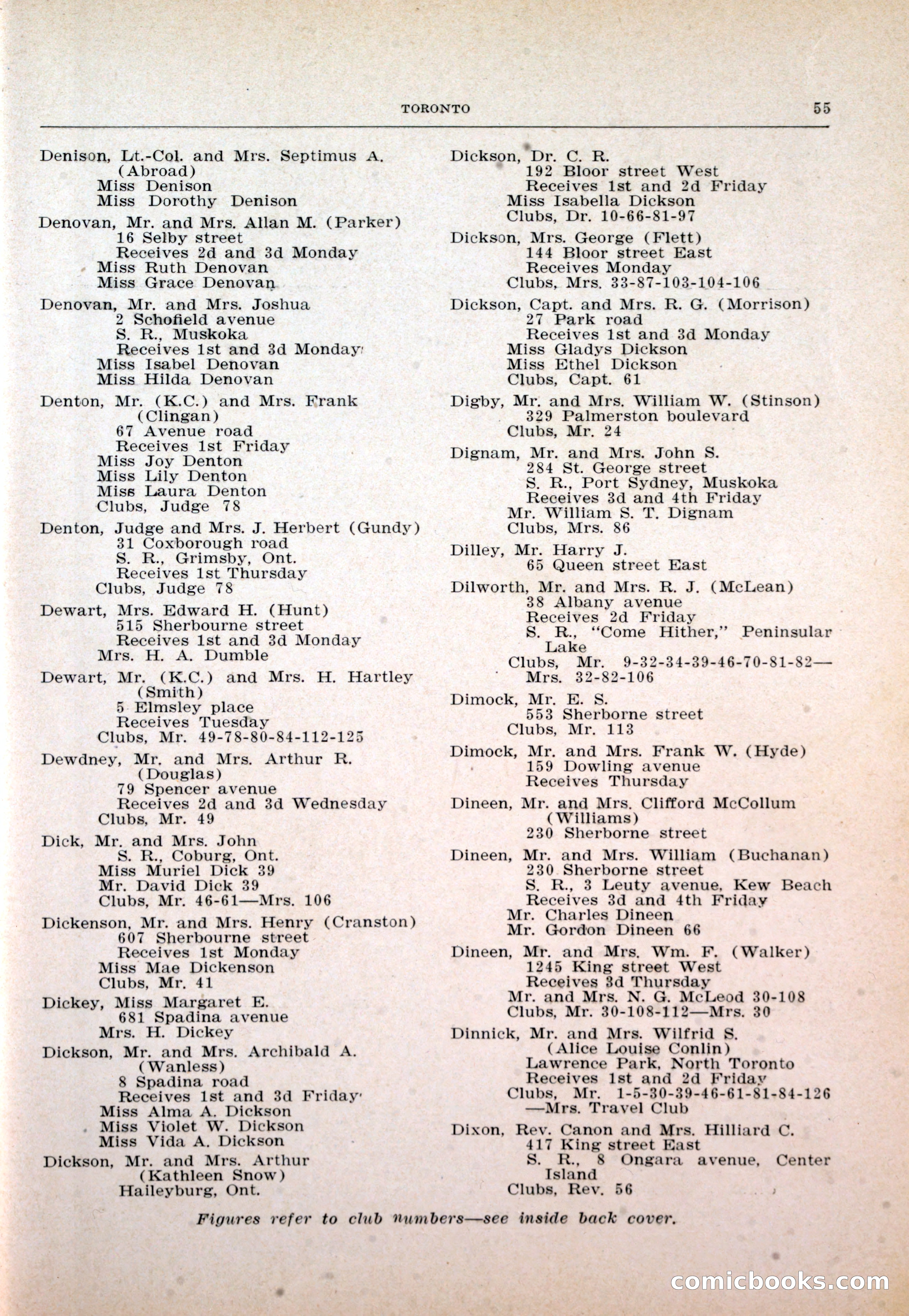 Dau's Blue Book: Toronto and Hamilton Social Directory — page 55 of 214