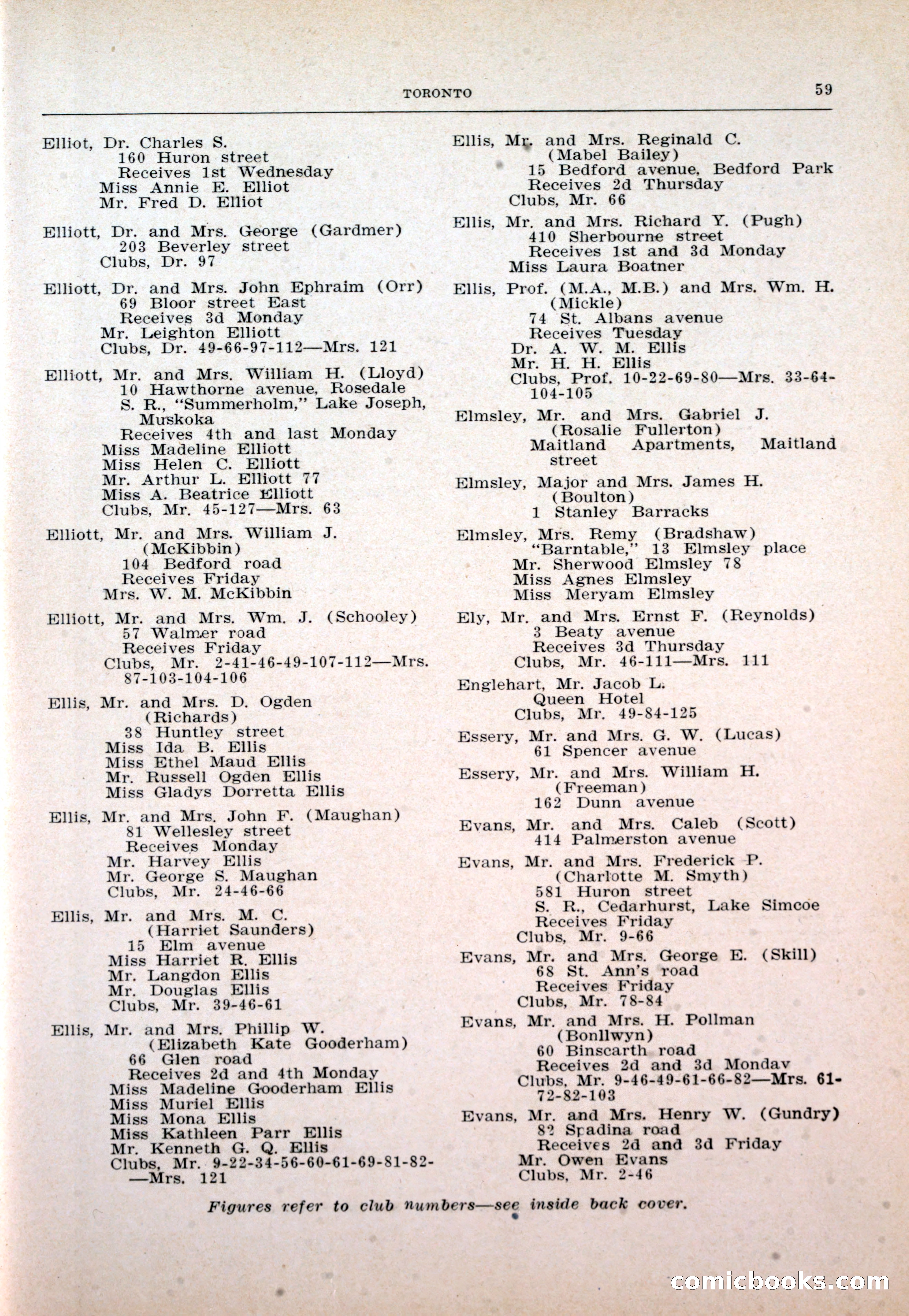 Dau's Blue Book: Toronto and Hamilton Social Directory — page 59 of 214