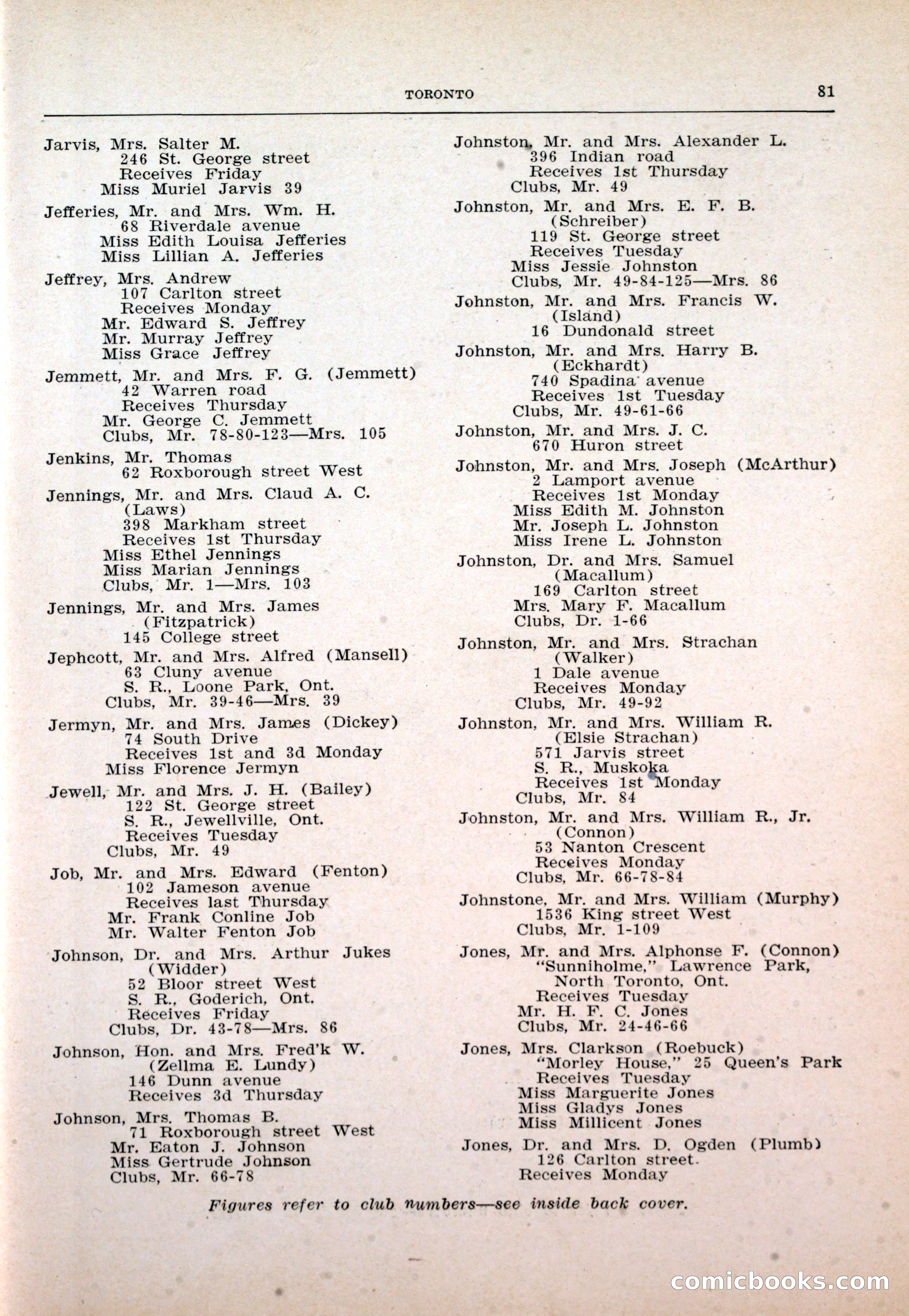 Dau's Blue Book: Toronto and Hamilton Social Directory — page 81 of 214