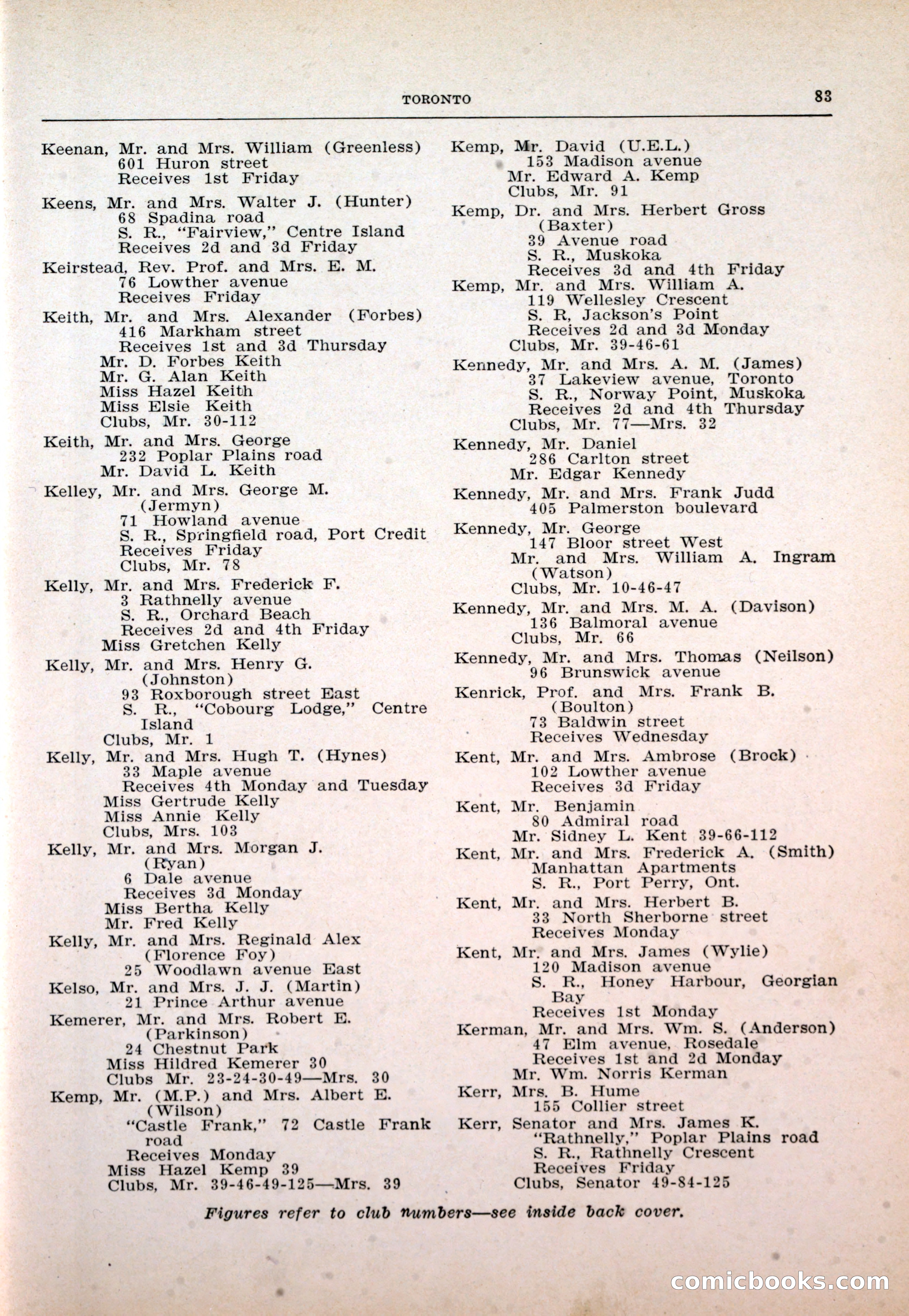 Dau's Blue Book: Toronto and Hamilton Social Directory — page 83 of 214