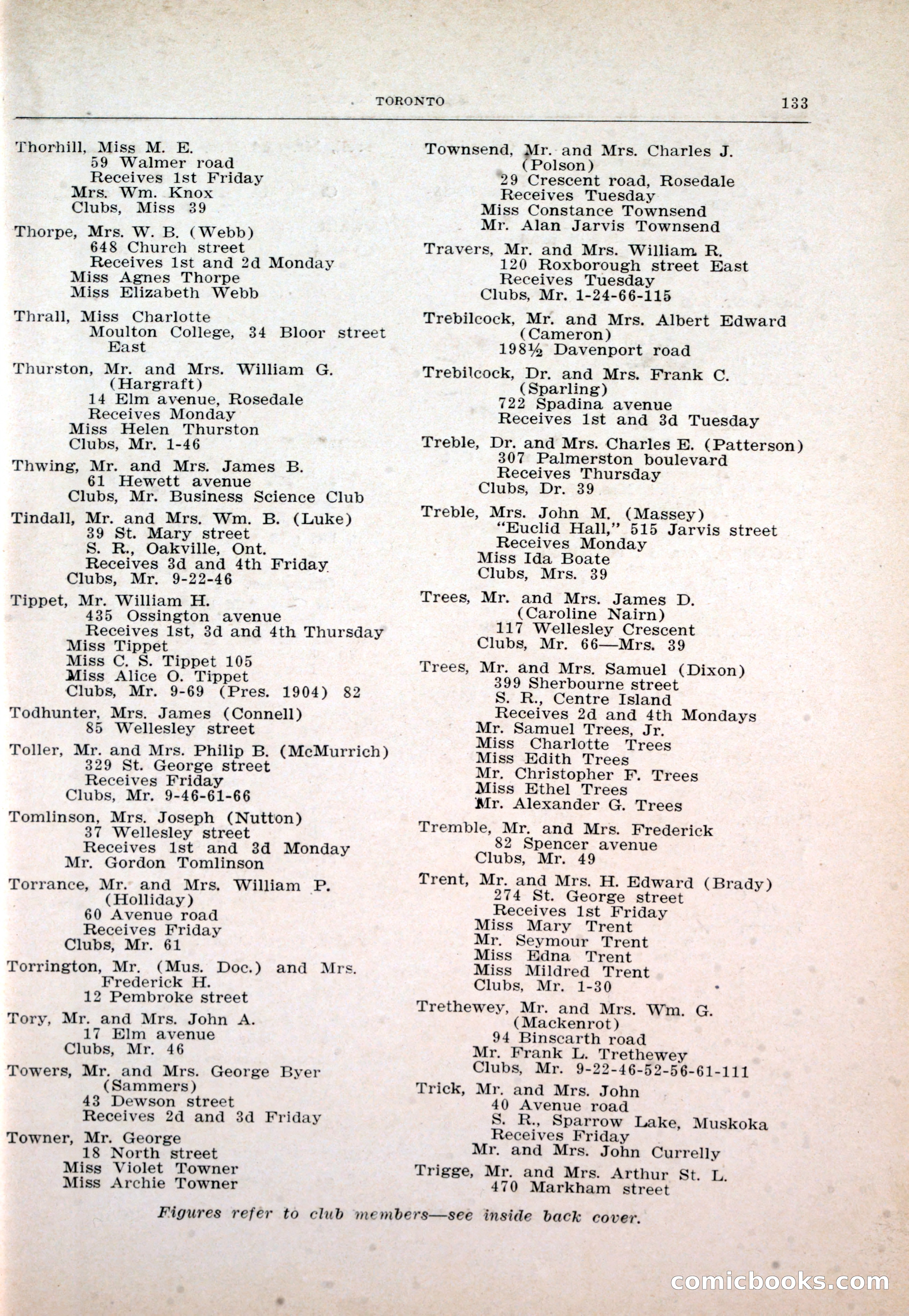 Dau's Blue Book: Toronto and Hamilton Social Directory — page 133 of 214