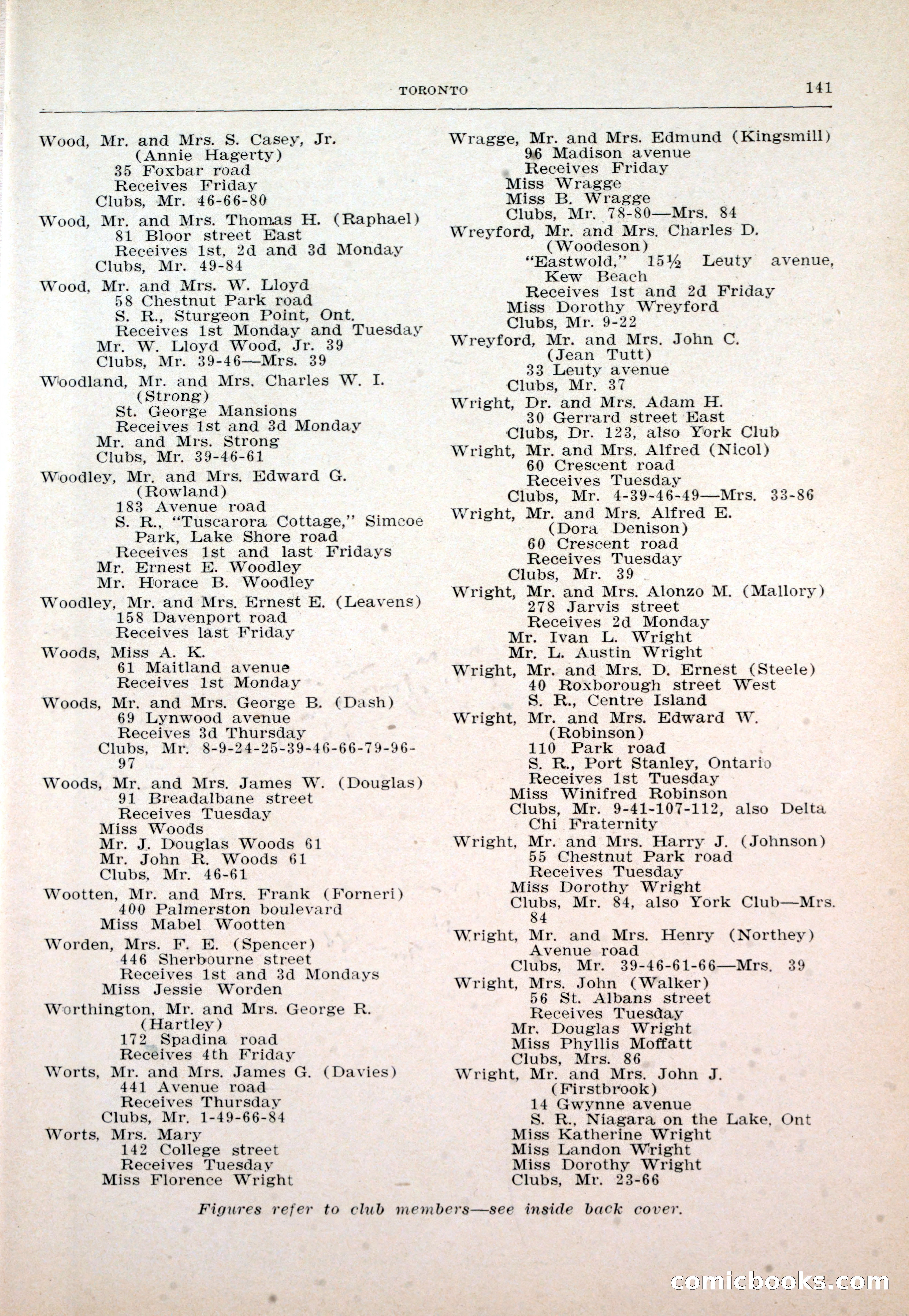 Dau's Blue Book: Toronto and Hamilton Social Directory — page 141 of 214