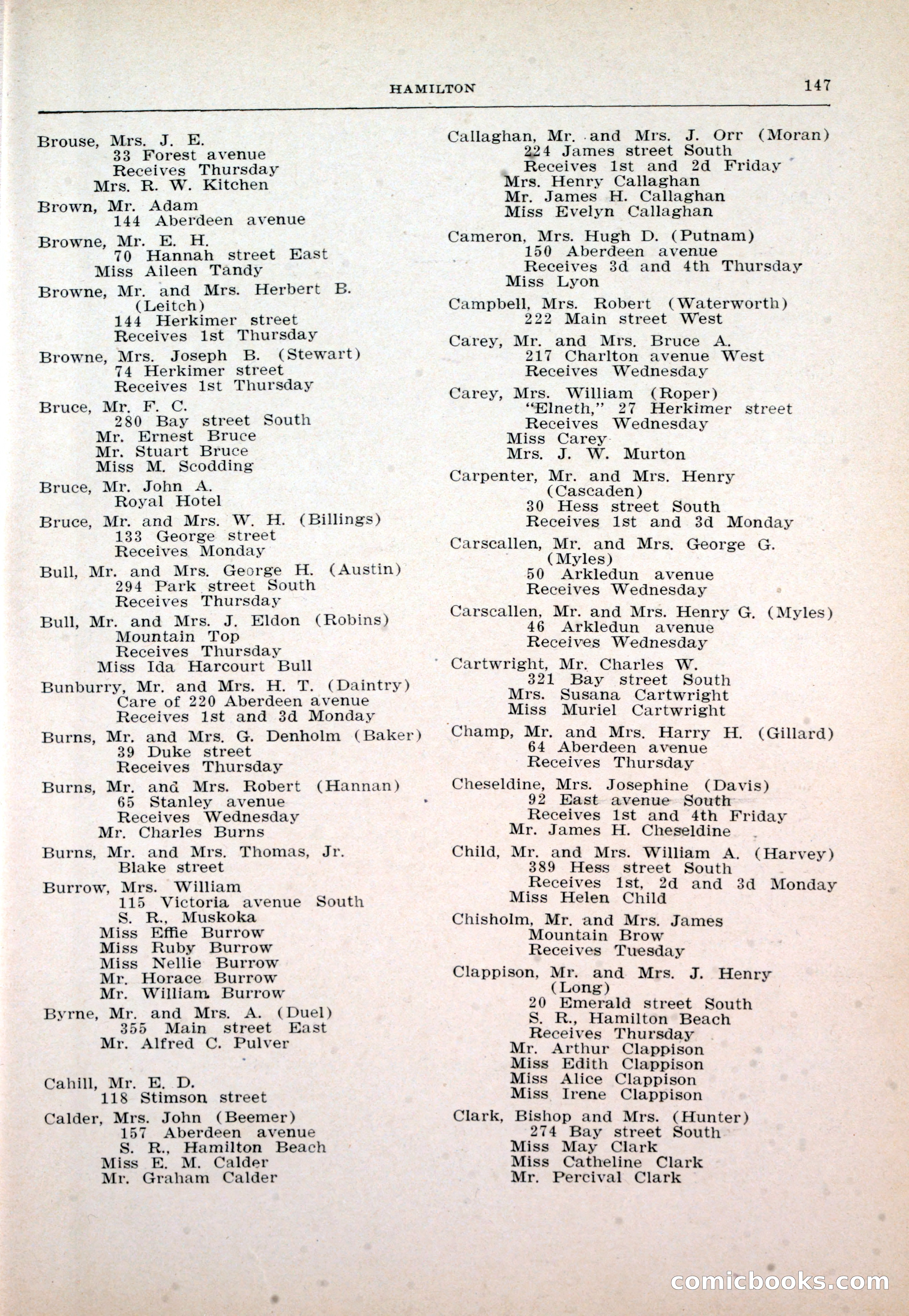 Dau's Blue Book: Toronto and Hamilton Social Directory — page 147 of 214