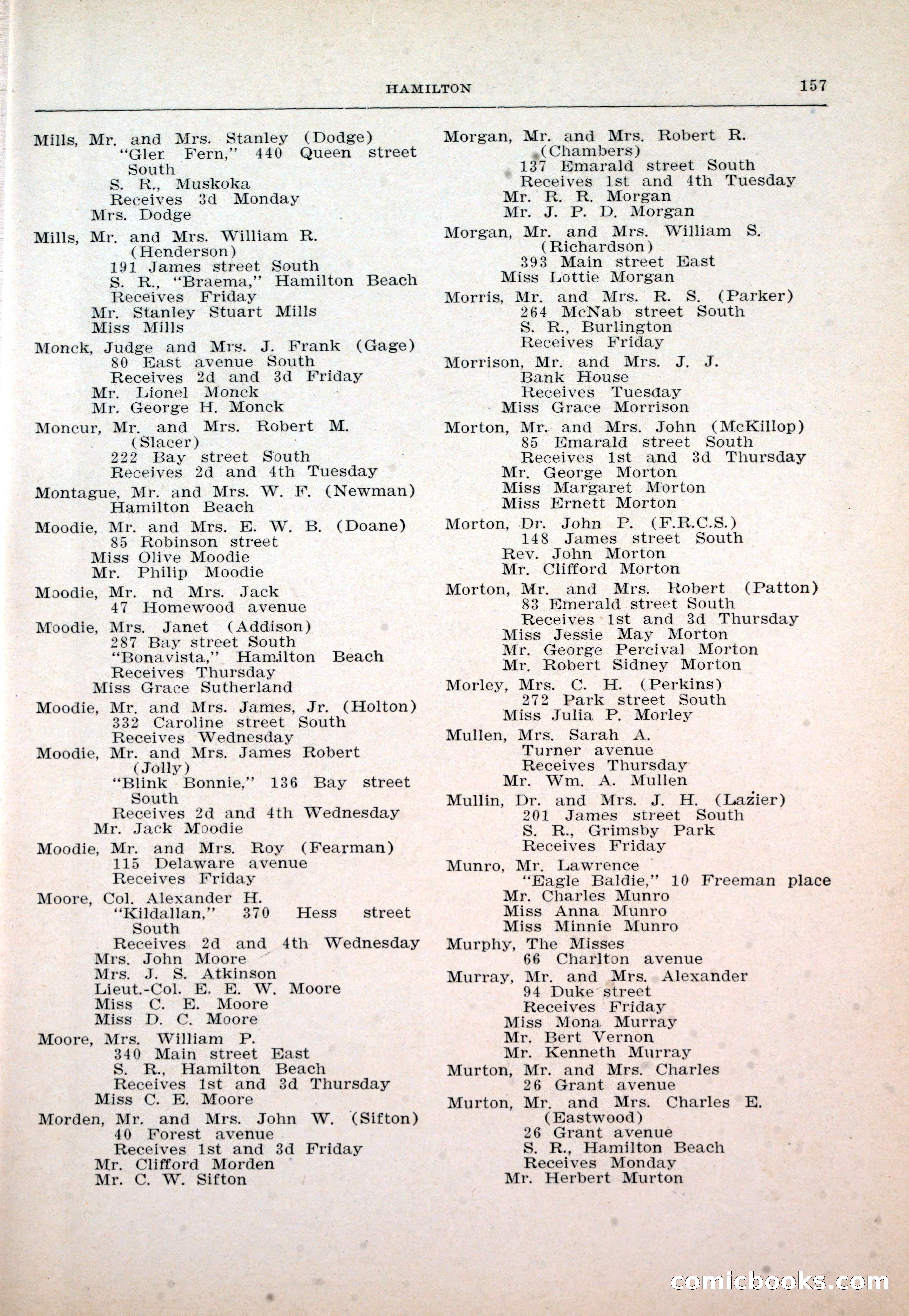 Dau's Blue Book: Toronto and Hamilton Social Directory — page 157 of 214