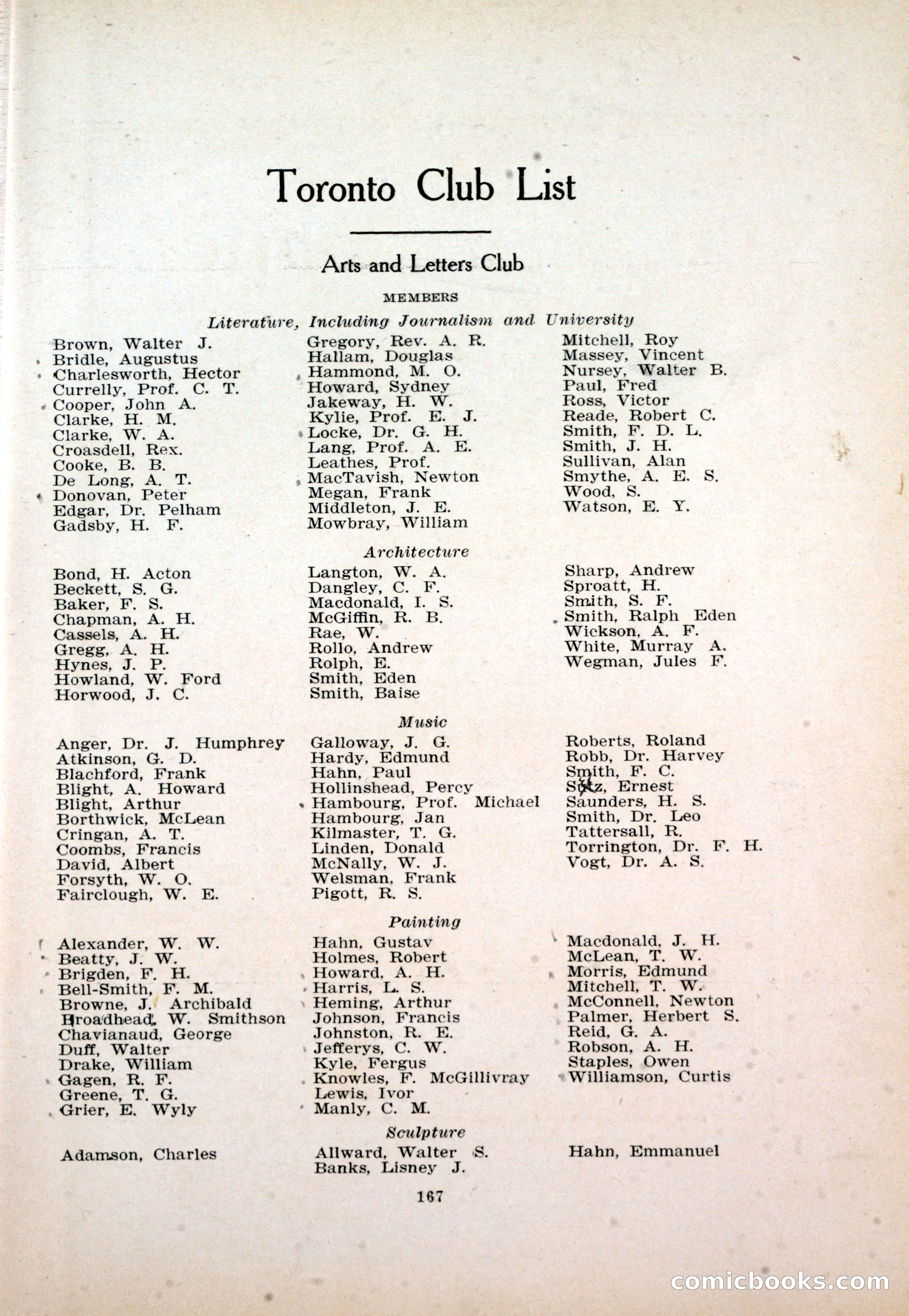 Dau's Blue Book: Toronto and Hamilton Social Directory — page 167 of 214