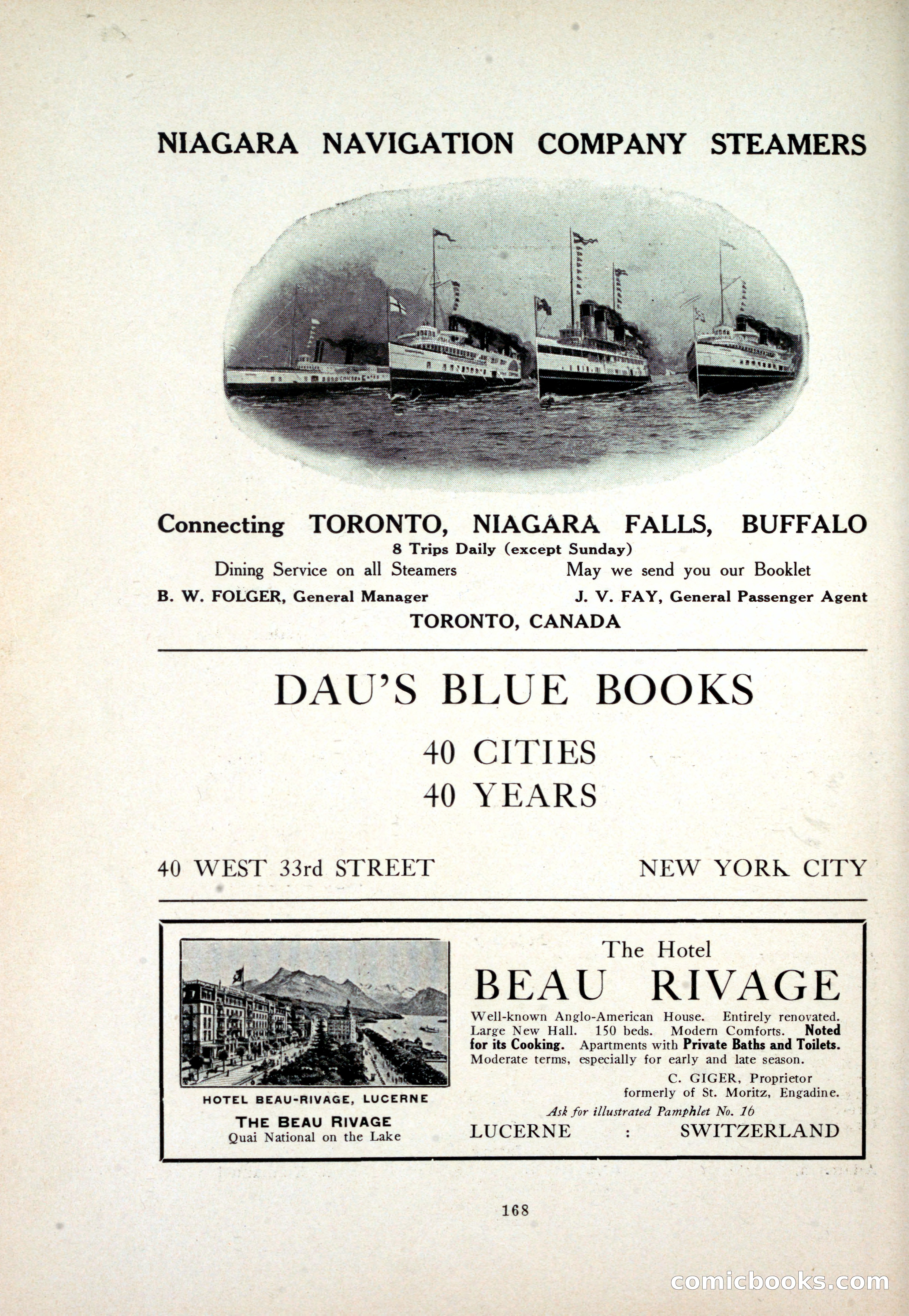 Dau's Blue Book: Toronto and Hamilton Social Directory — page 168 of 214