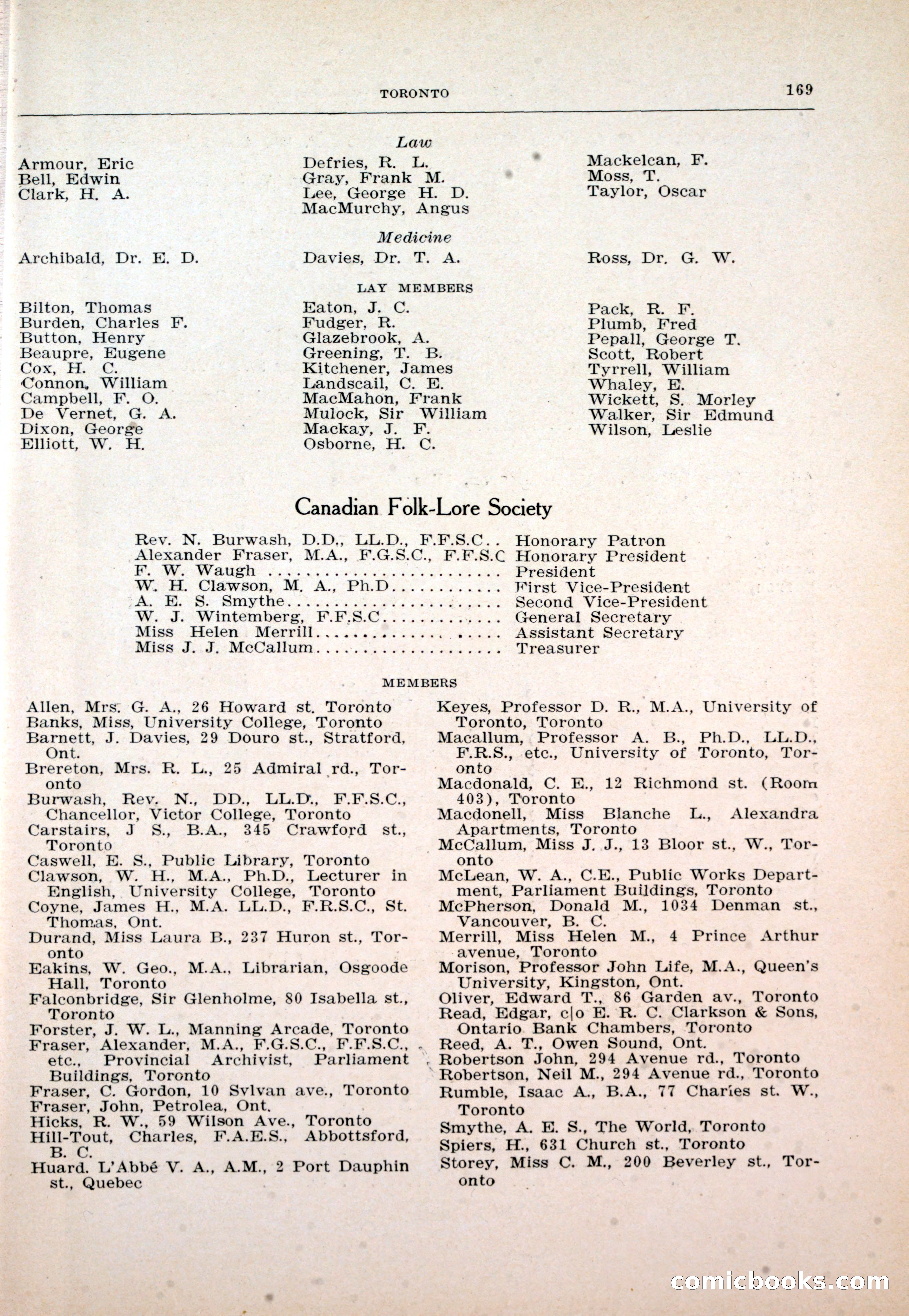 Dau's Blue Book: Toronto and Hamilton Social Directory — page 169 of 214