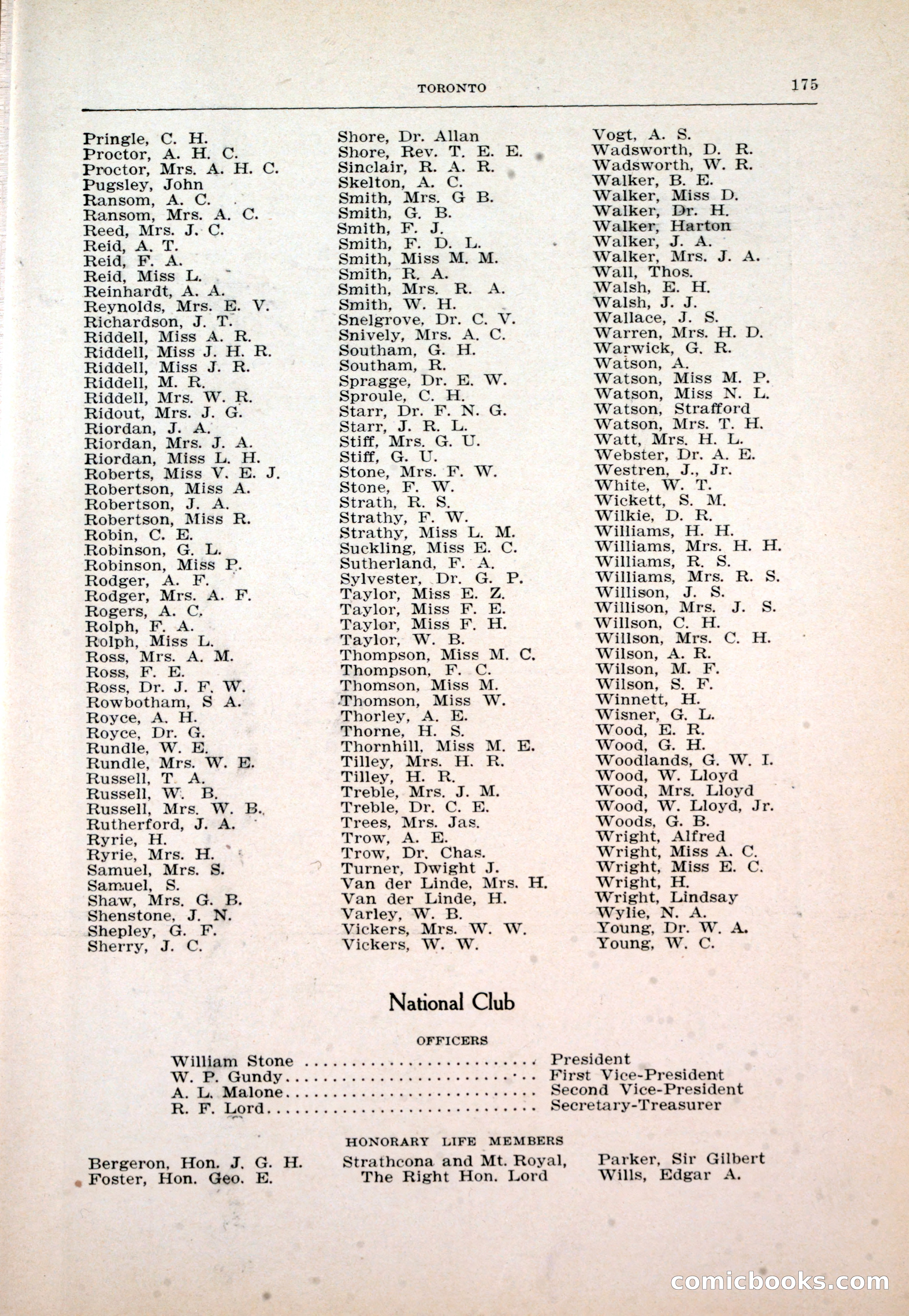Dau's Blue Book: Toronto and Hamilton Social Directory — page 175 of 214