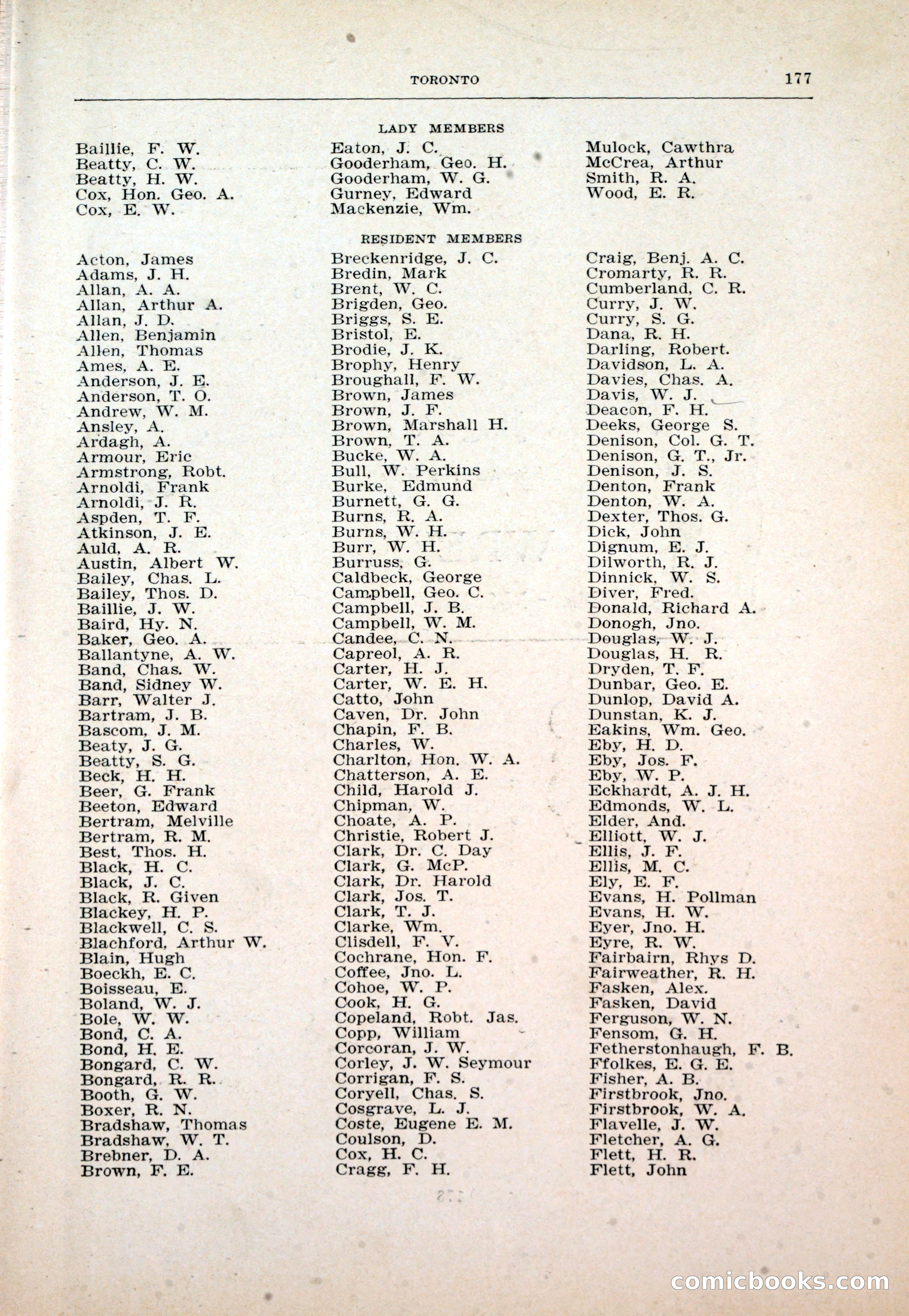 Dau's Blue Book: Toronto and Hamilton Social Directory — page 177 of 214