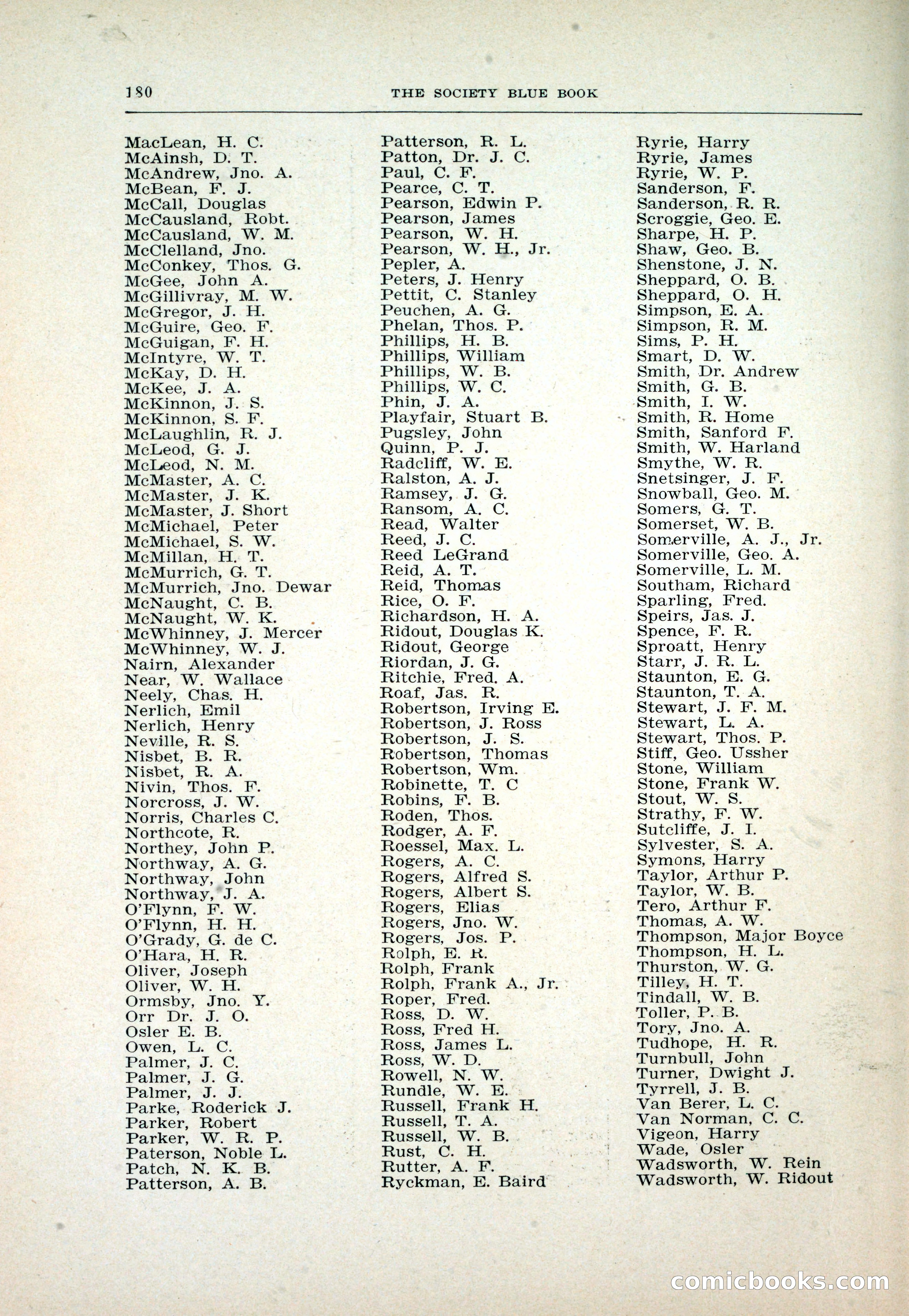 Dau's Blue Book: Toronto and Hamilton Social Directory — page 180 of 214