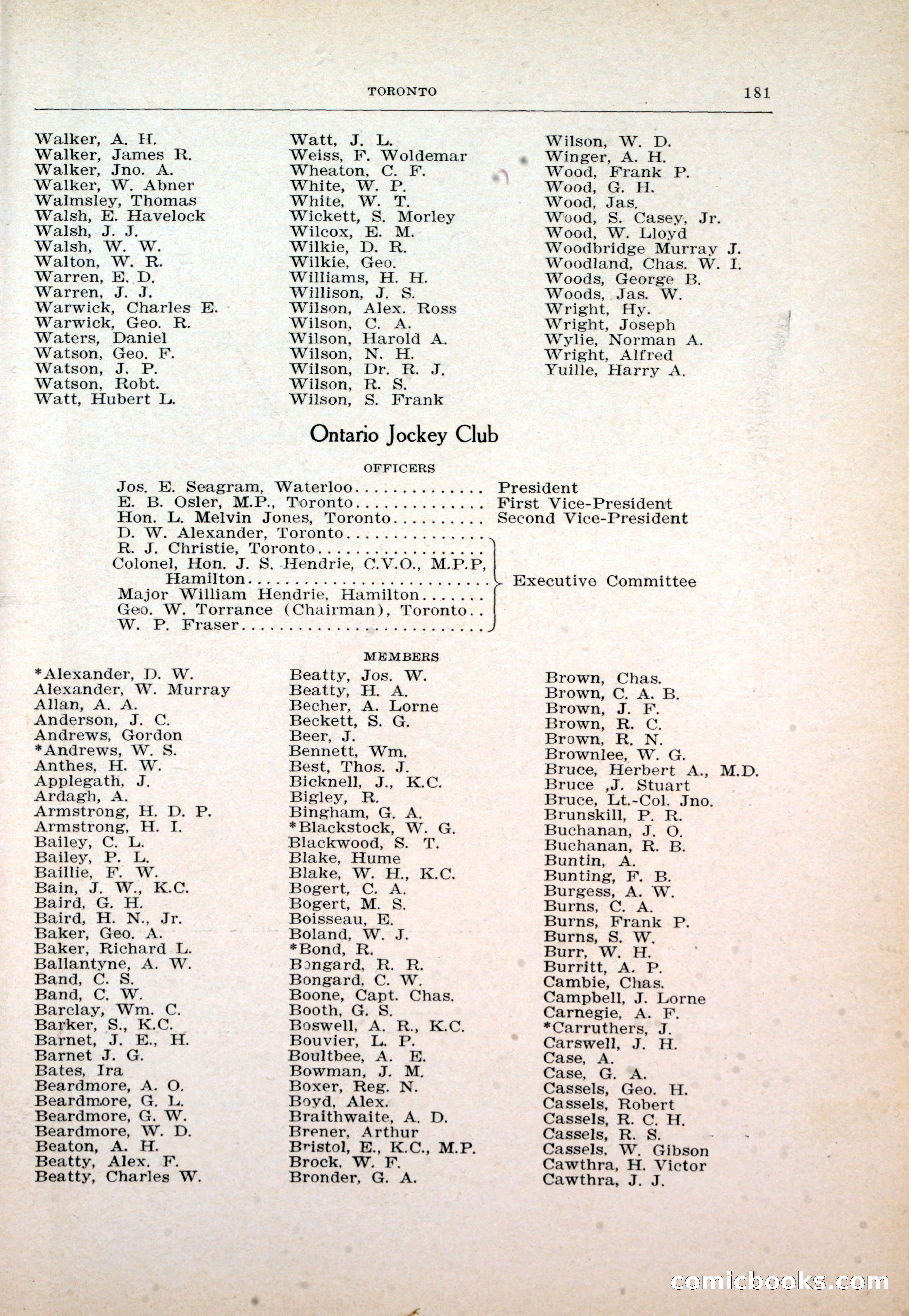 Dau's Blue Book: Toronto and Hamilton Social Directory — page 181 of 214