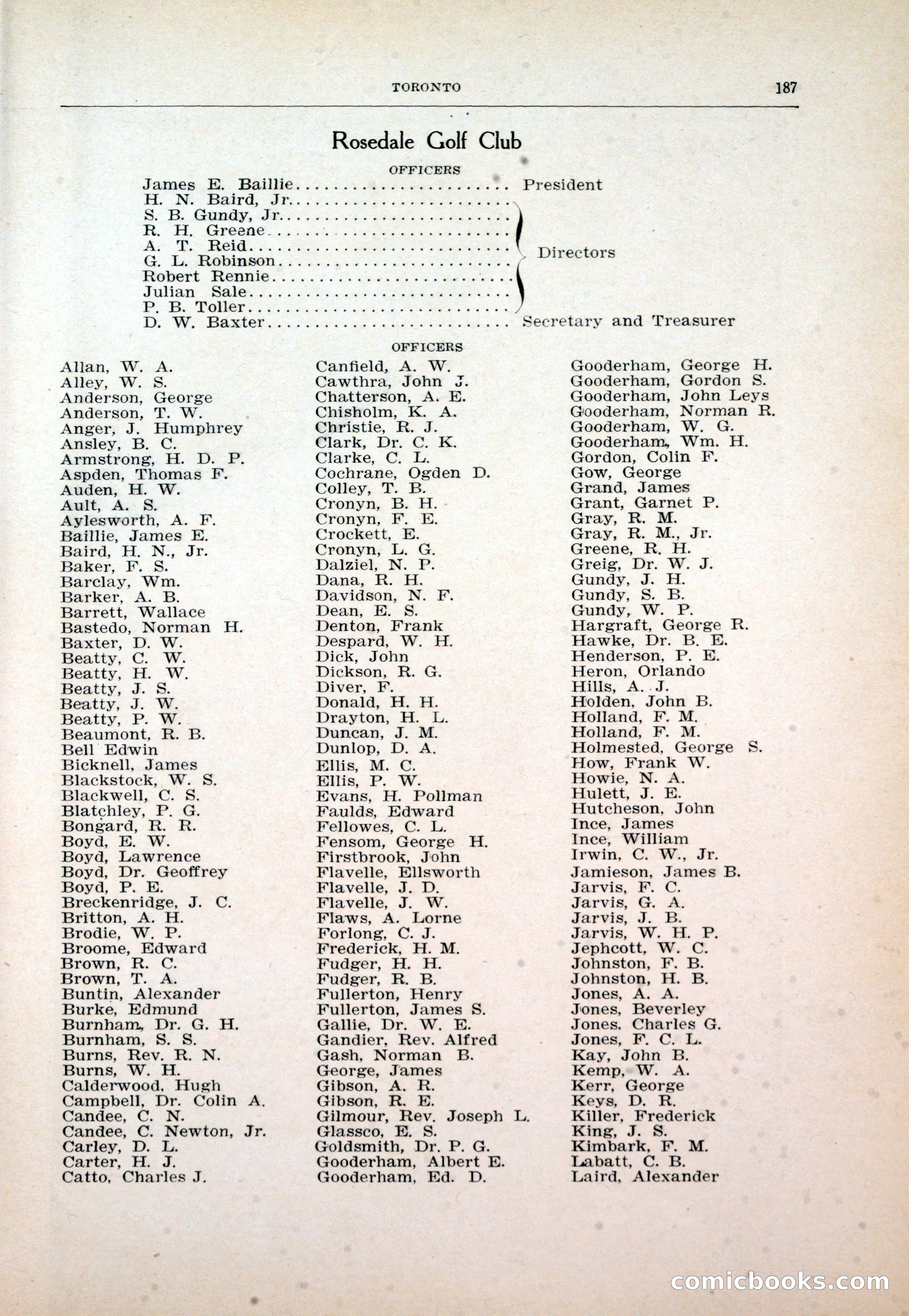 Dau's Blue Book: Toronto and Hamilton Social Directory — page 187 of 214