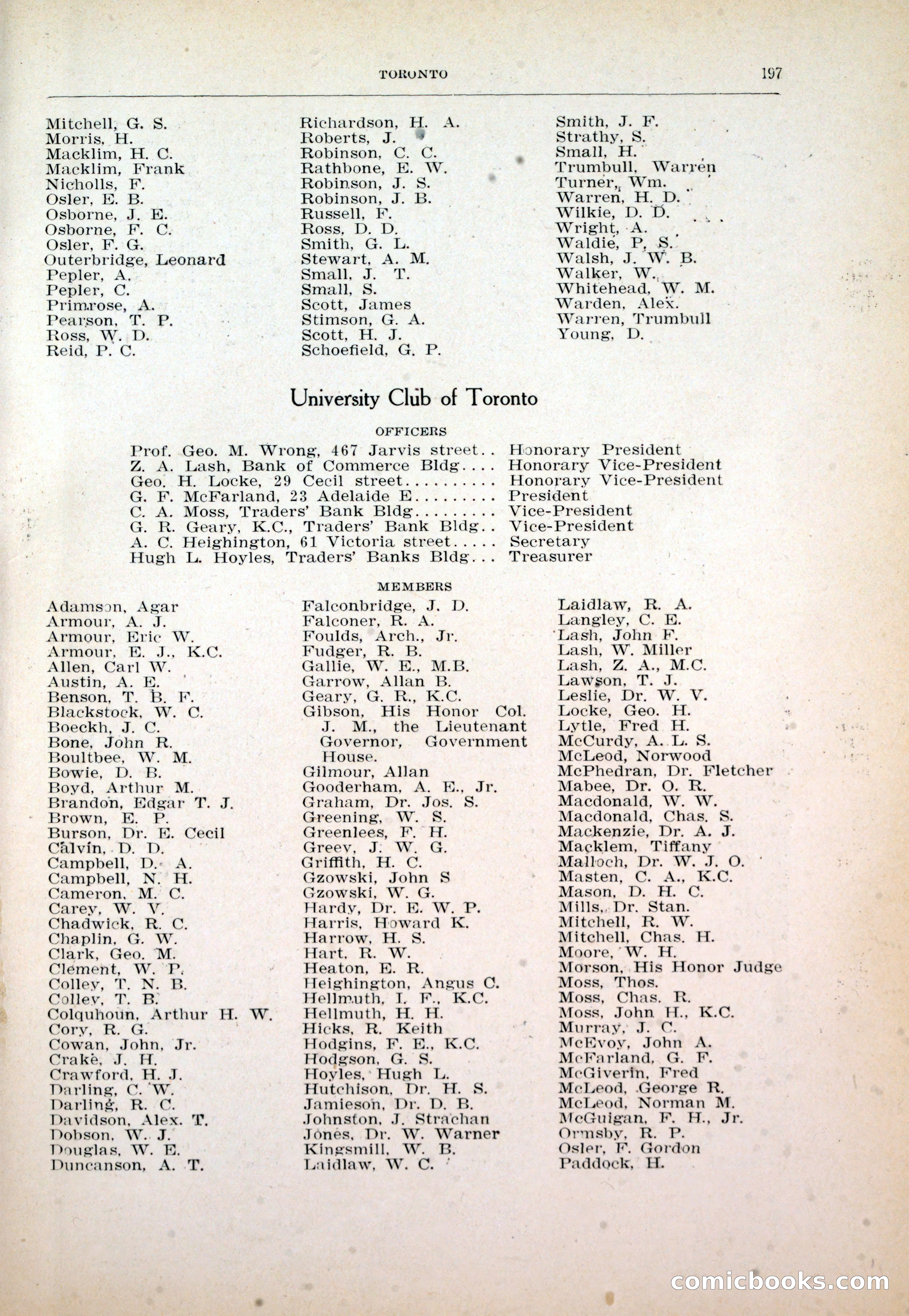 Dau's Blue Book: Toronto and Hamilton Social Directory — page 197 of 214