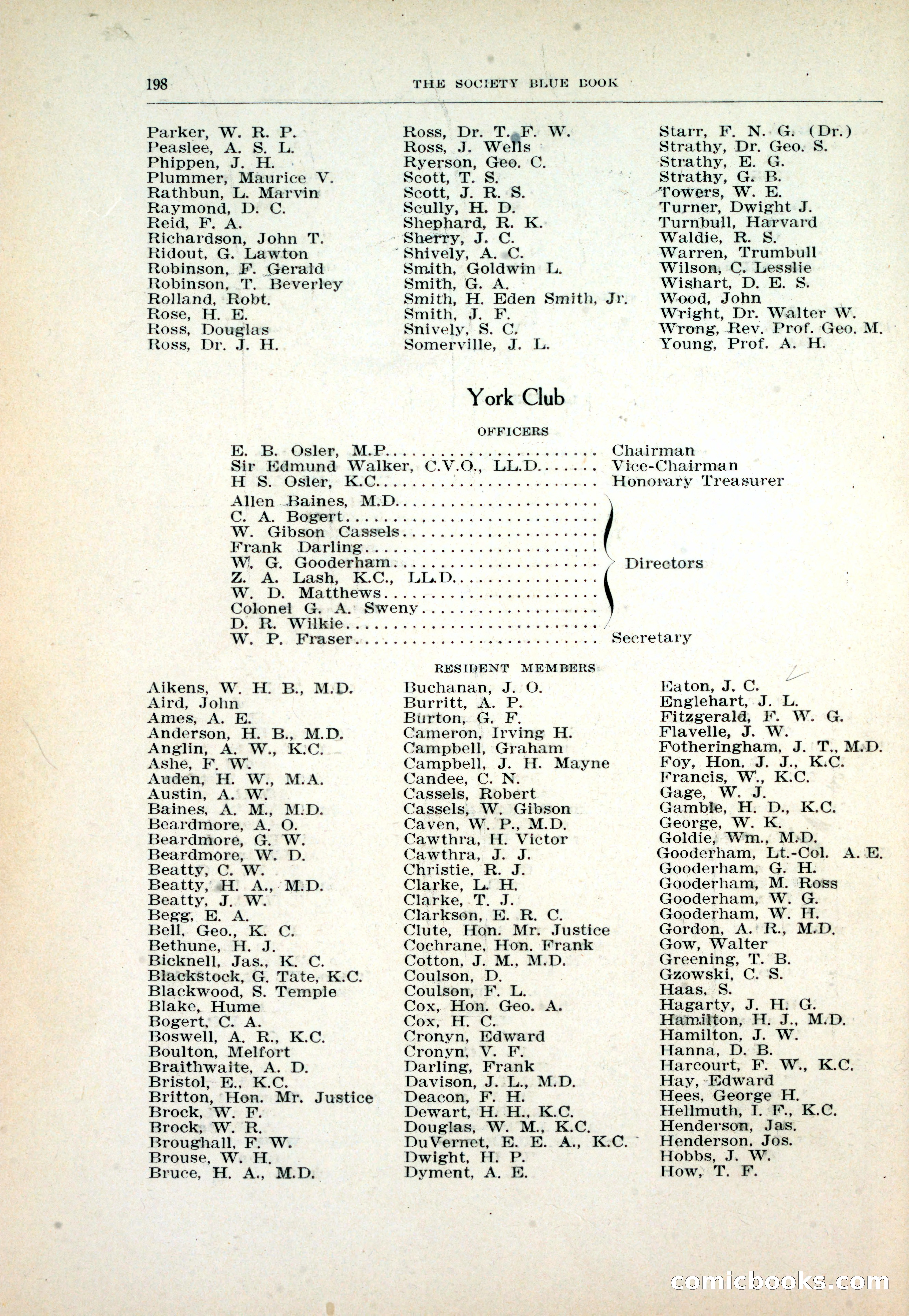 Dau's Blue Book: Toronto and Hamilton Social Directory — page 198 of 214