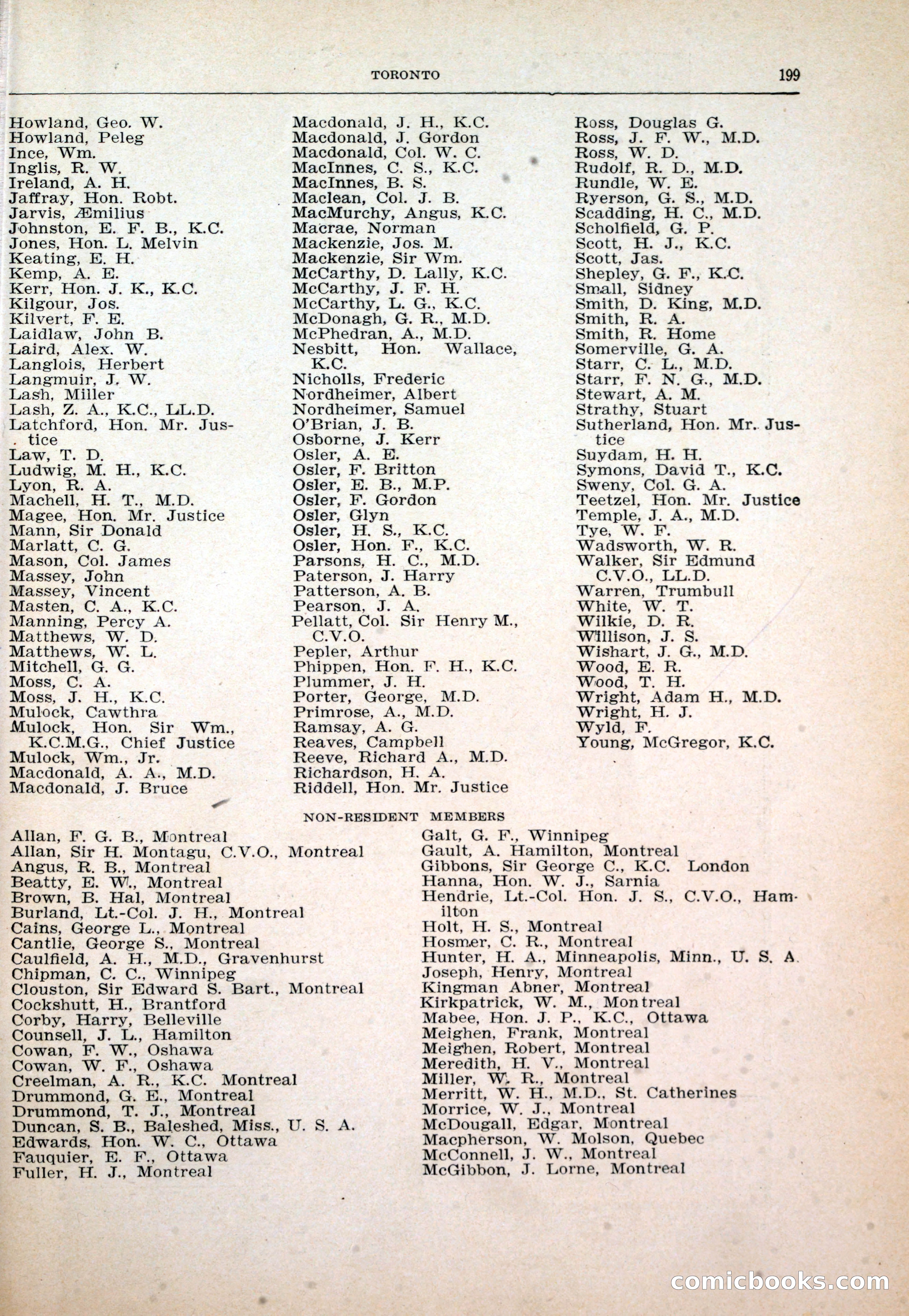 Dau's Blue Book: Toronto and Hamilton Social Directory — page 199 of 214