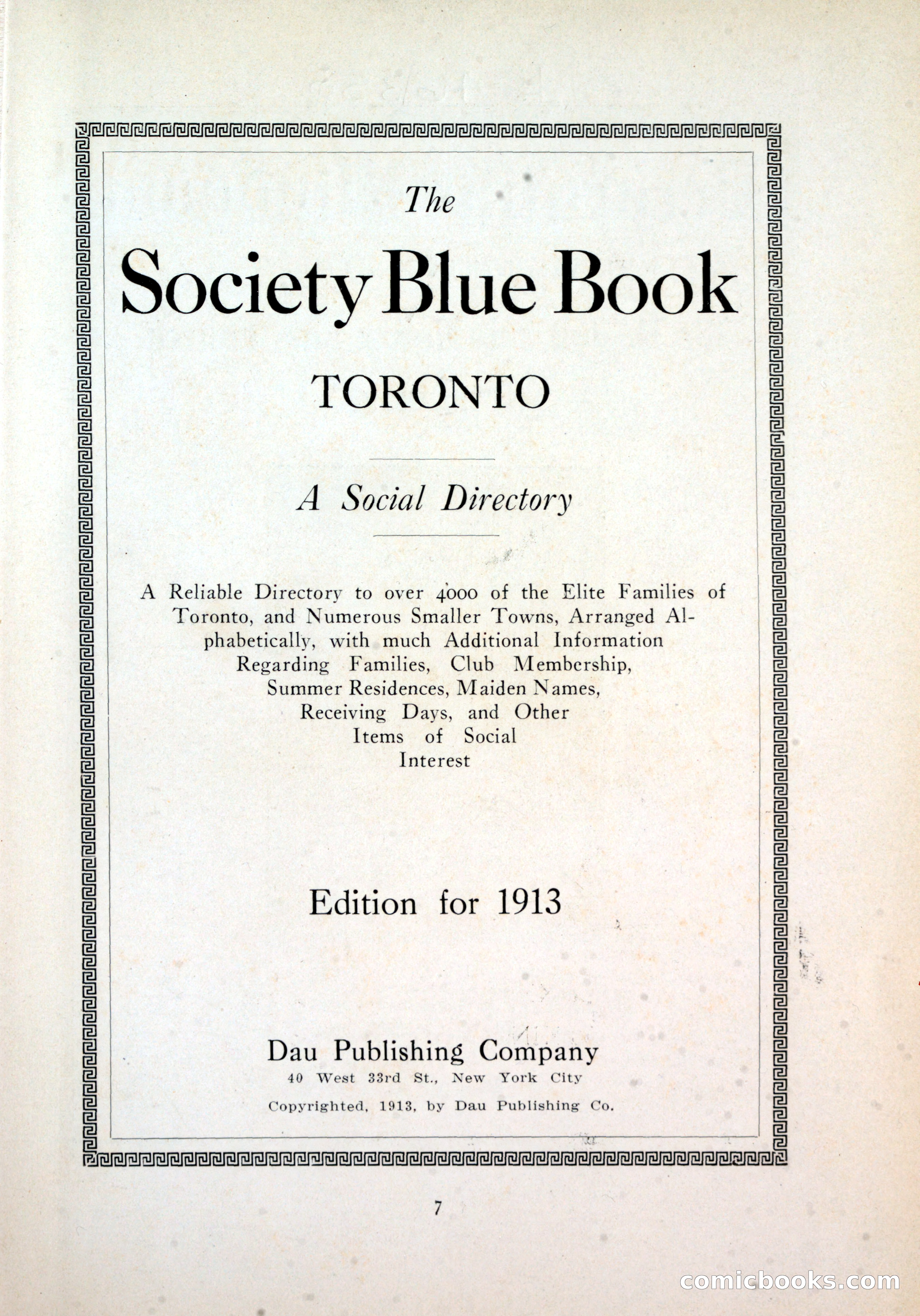 Dau's Blue Book, Toronto — page 7 of 264