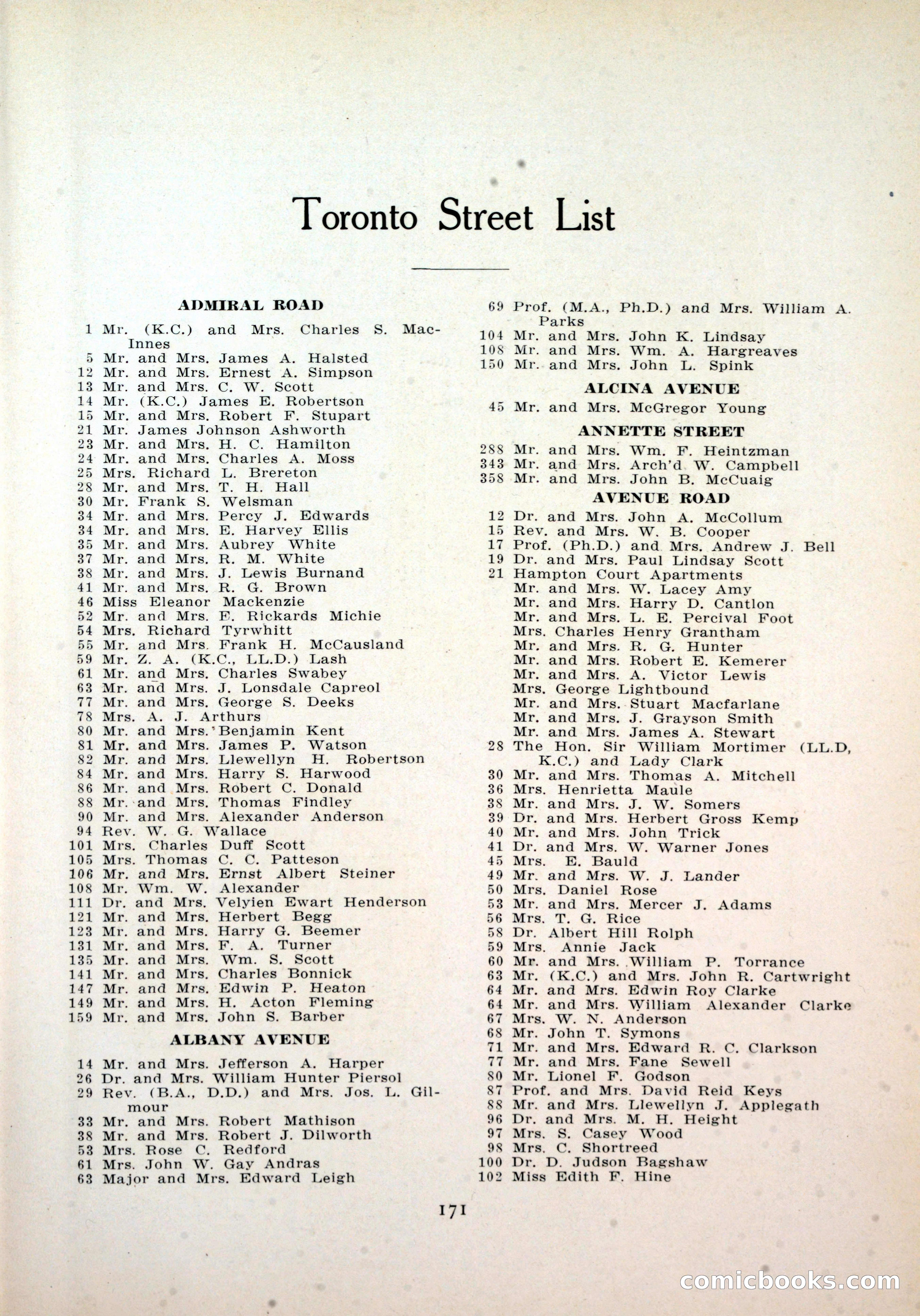 Dau's Blue Book, Toronto — page 163 of 264