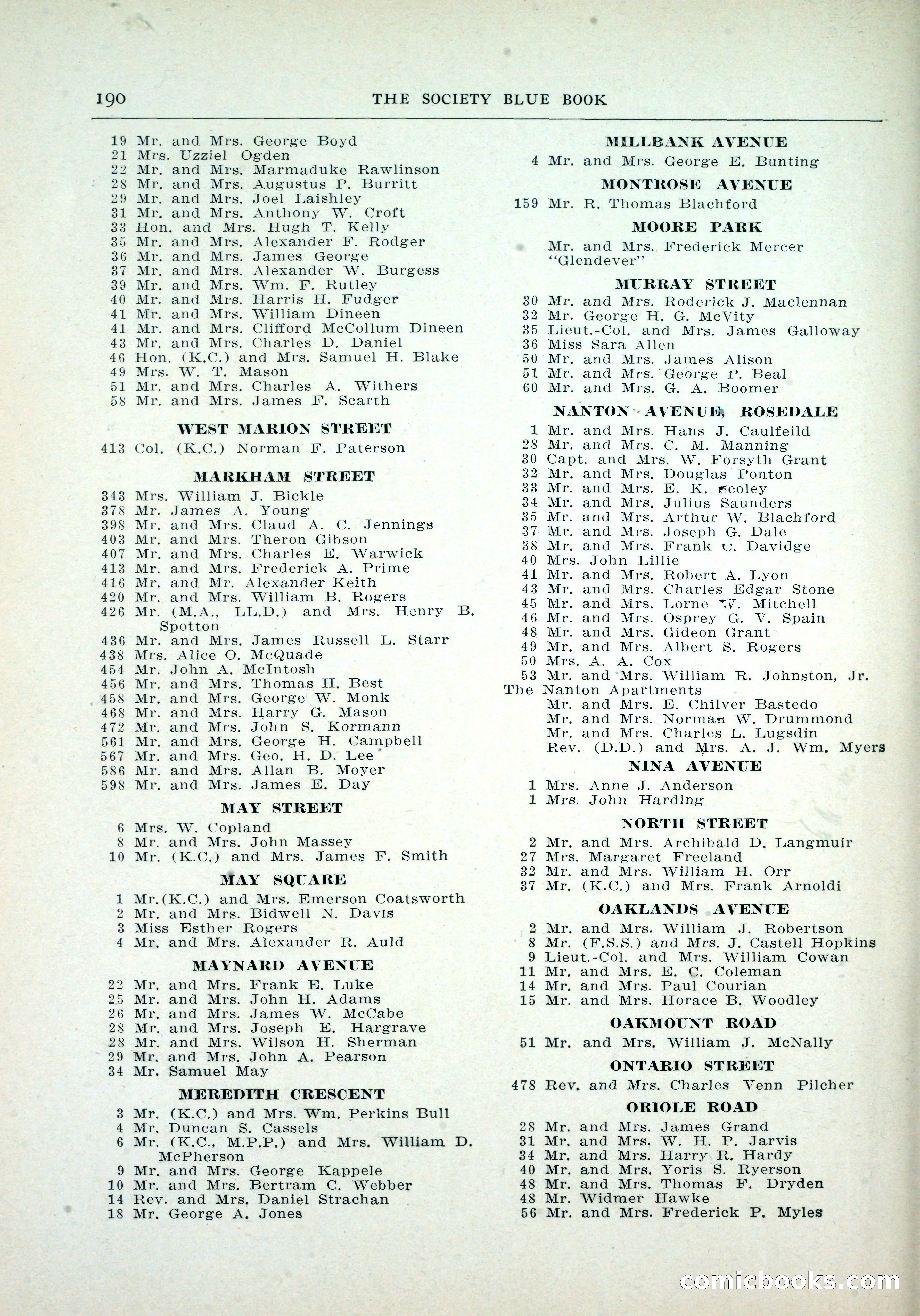 Dau's Blue Book, Toronto — page 182 of 264