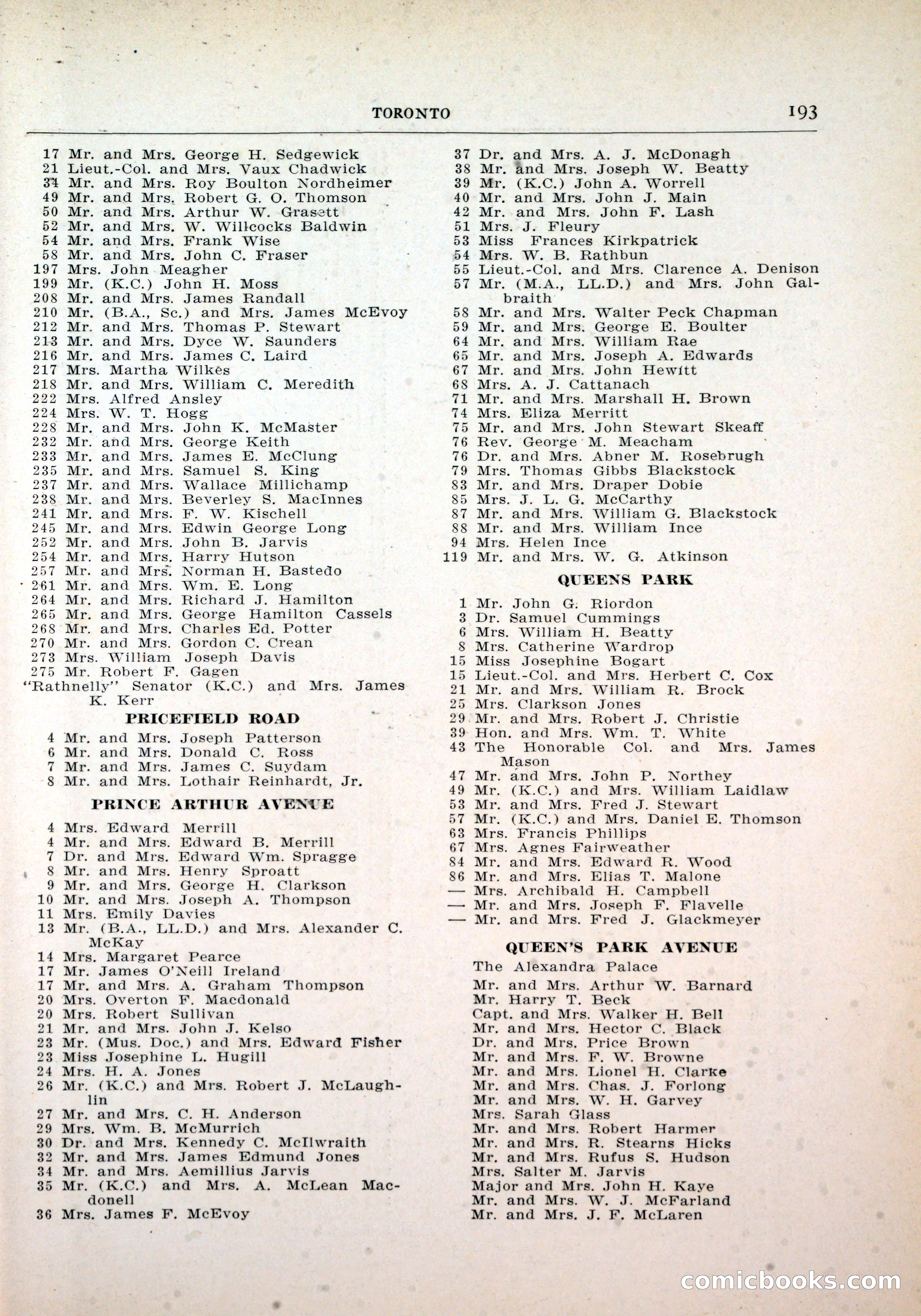 Dau's Blue Book, Toronto — page 185 of 264