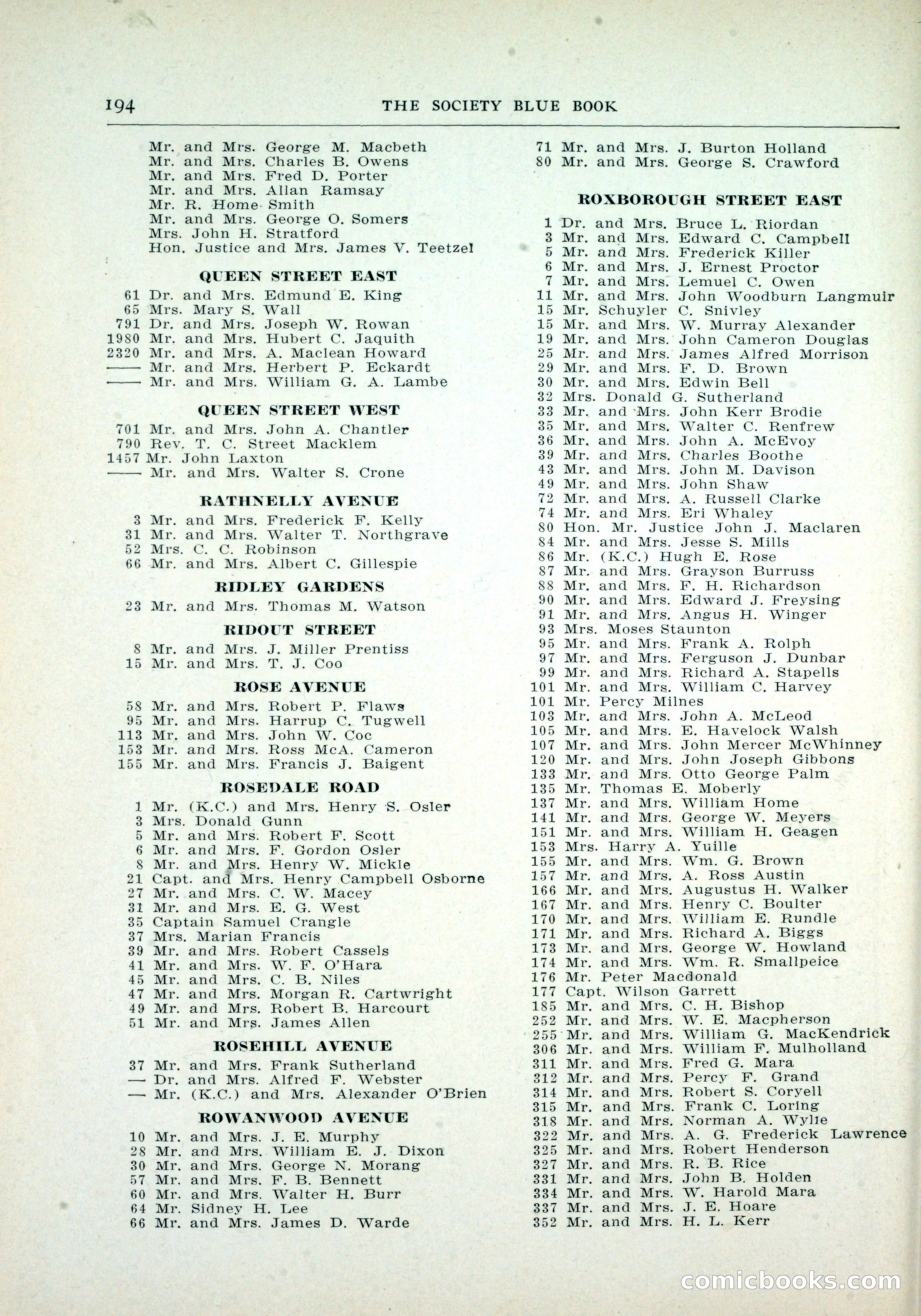 Dau's Blue Book, Toronto — page 186 of 264