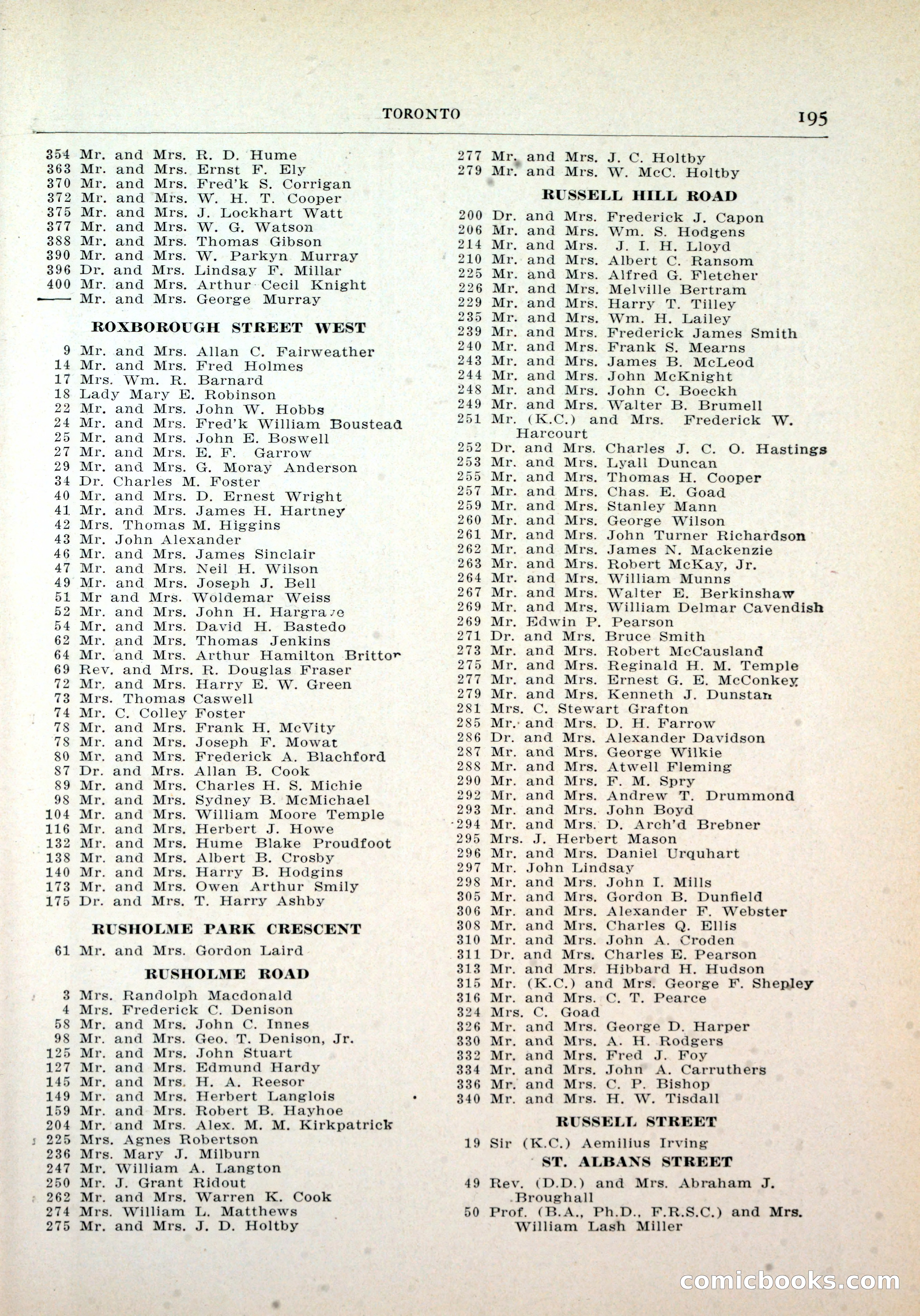 Dau's Blue Book, Toronto — page 187 of 264