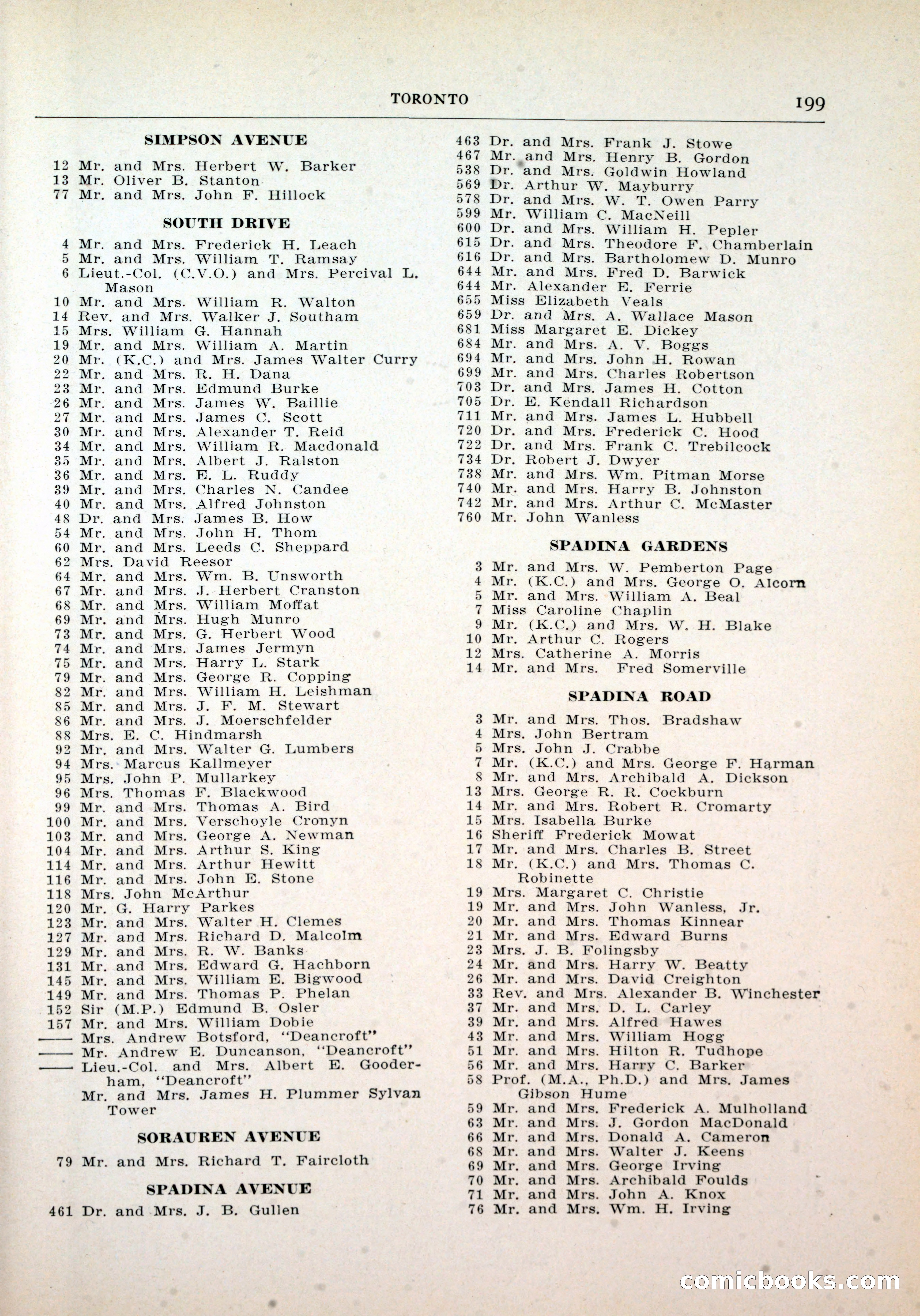 Dau's Blue Book, Toronto — page 191 of 264