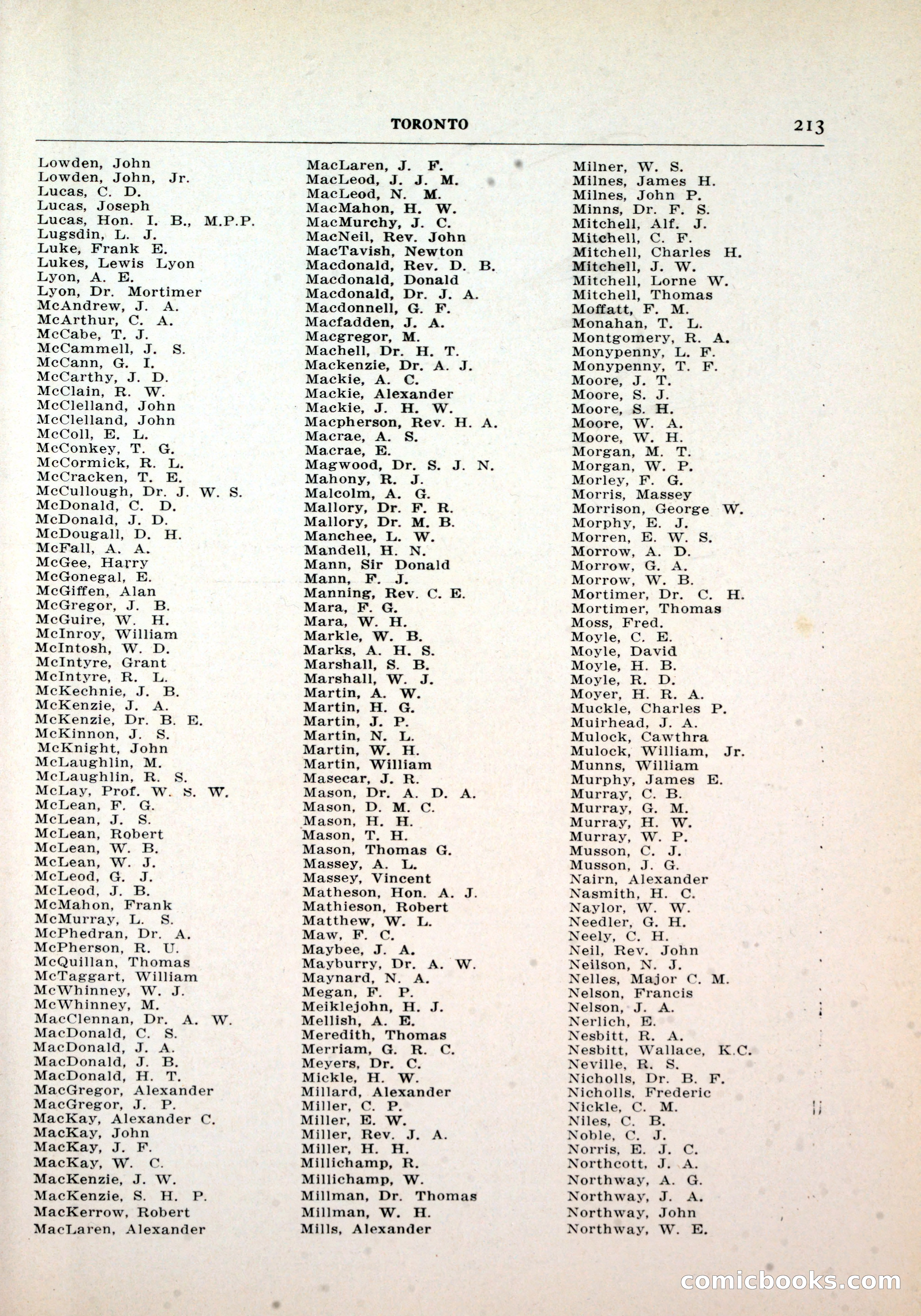 Dau's Blue Book, Toronto — page 205 of 264