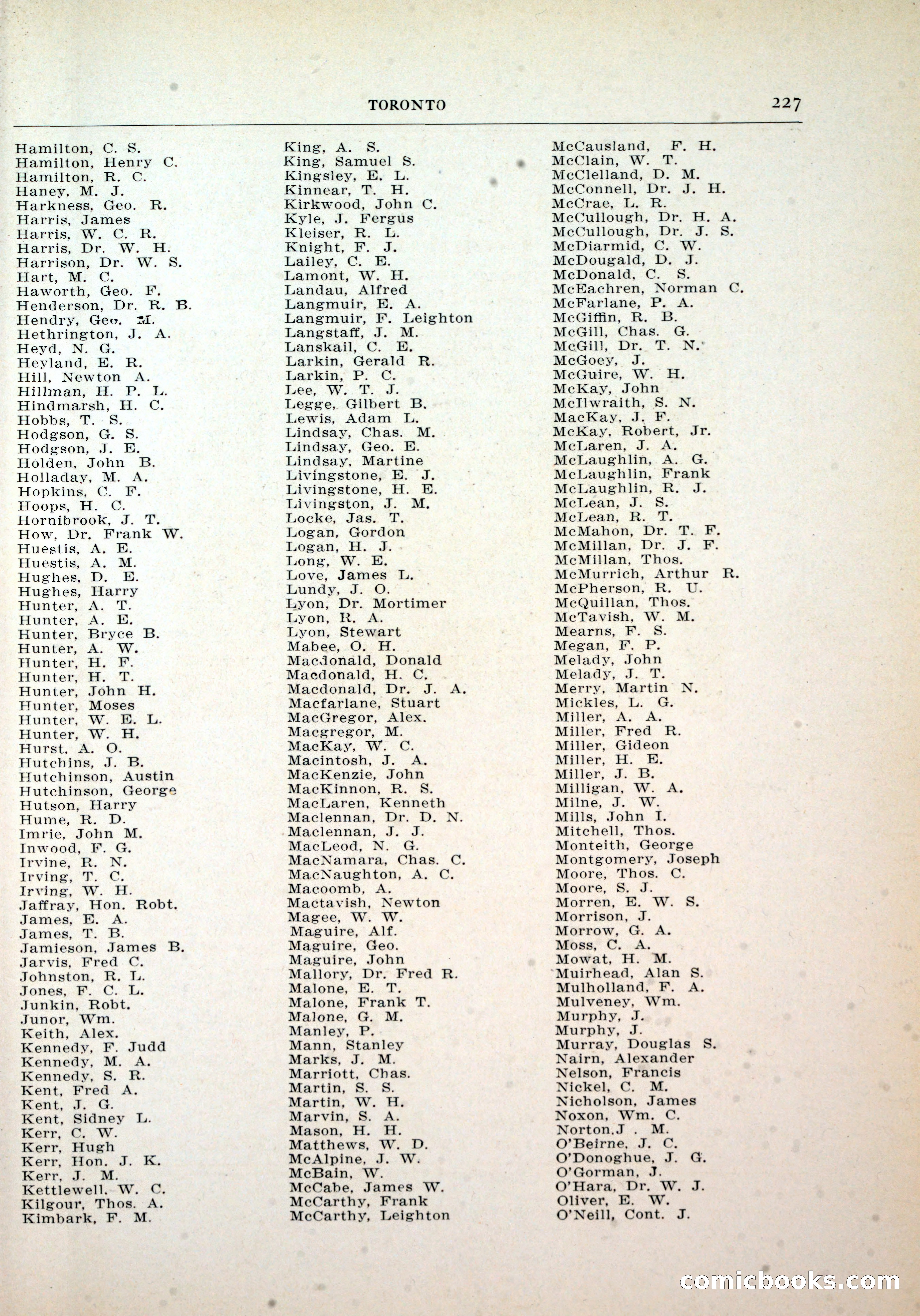 Dau's Blue Book, Toronto — page 219 of 264