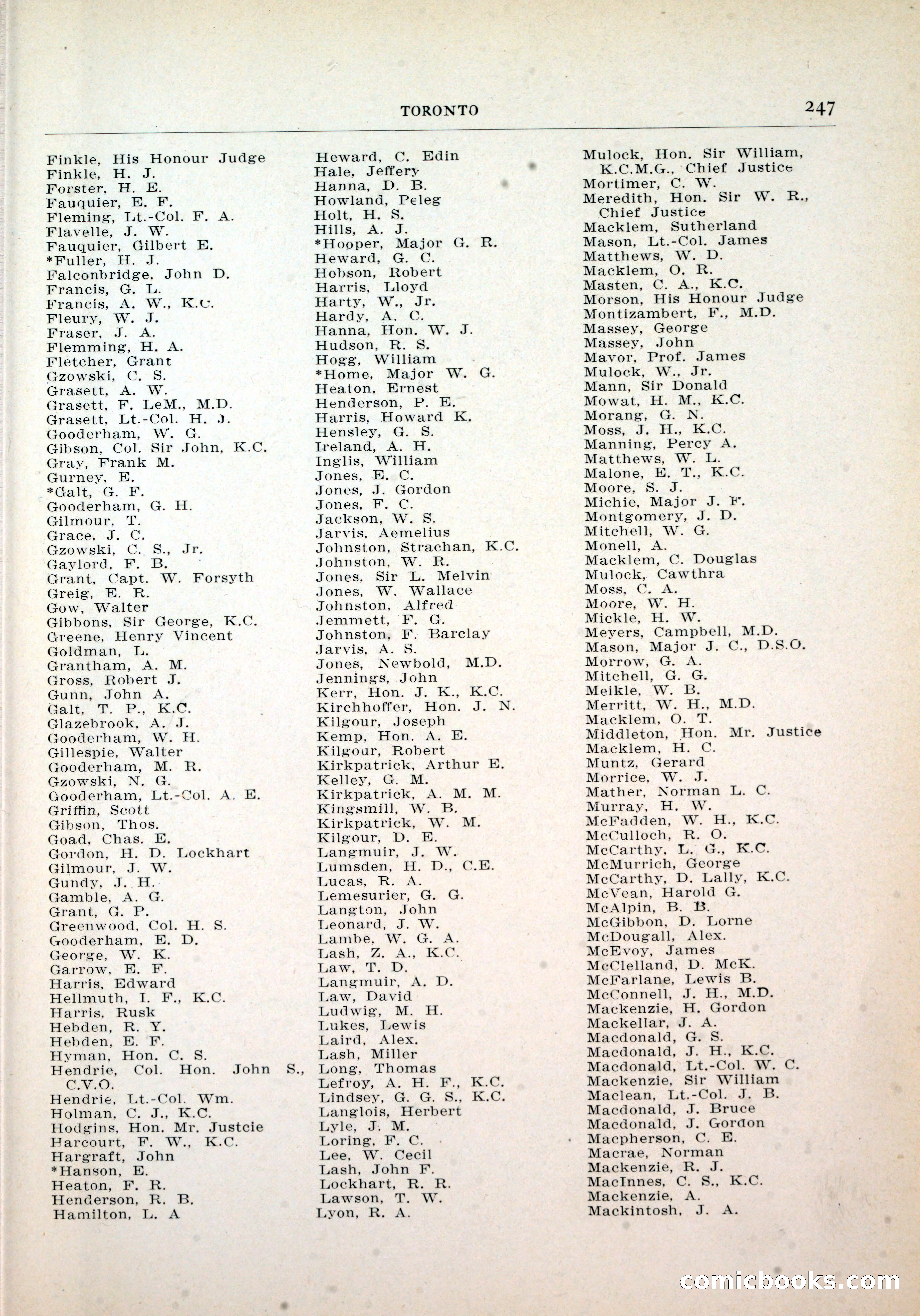Dau's Blue Book, Toronto — page 239 of 264