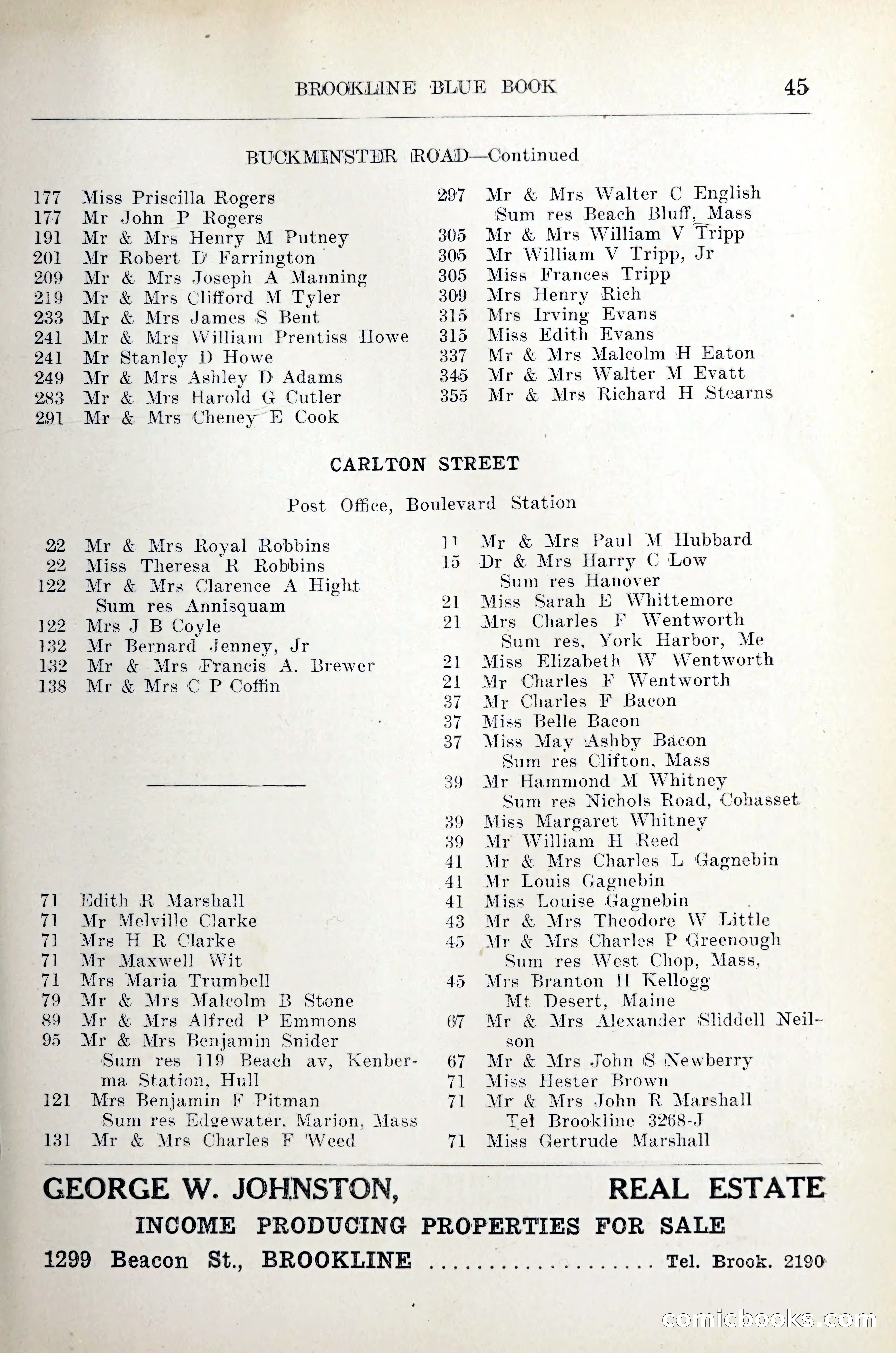 Blue Book of Brookline — page 56 of 305