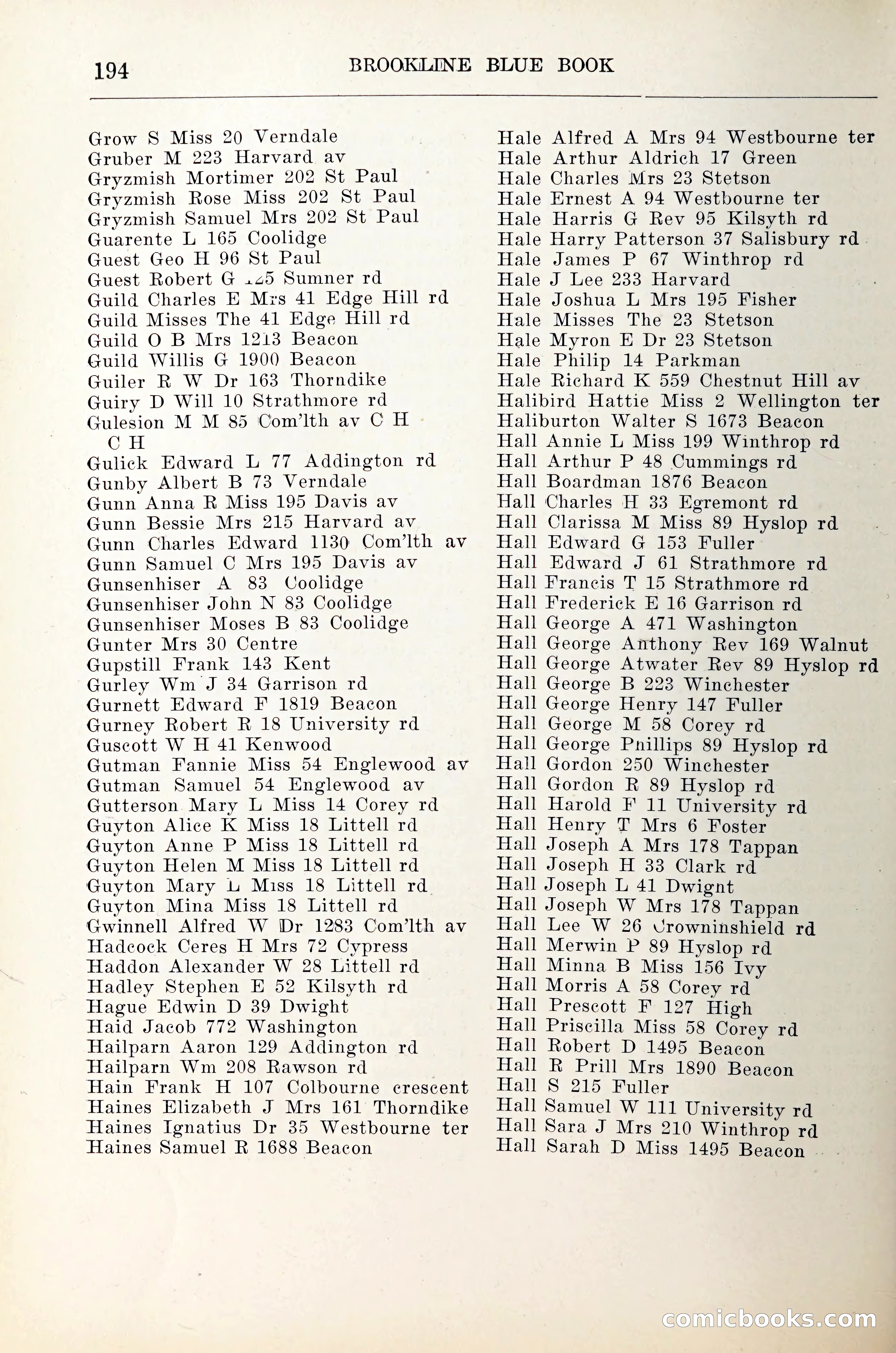 Blue Book of Brookline — page 215 of 305