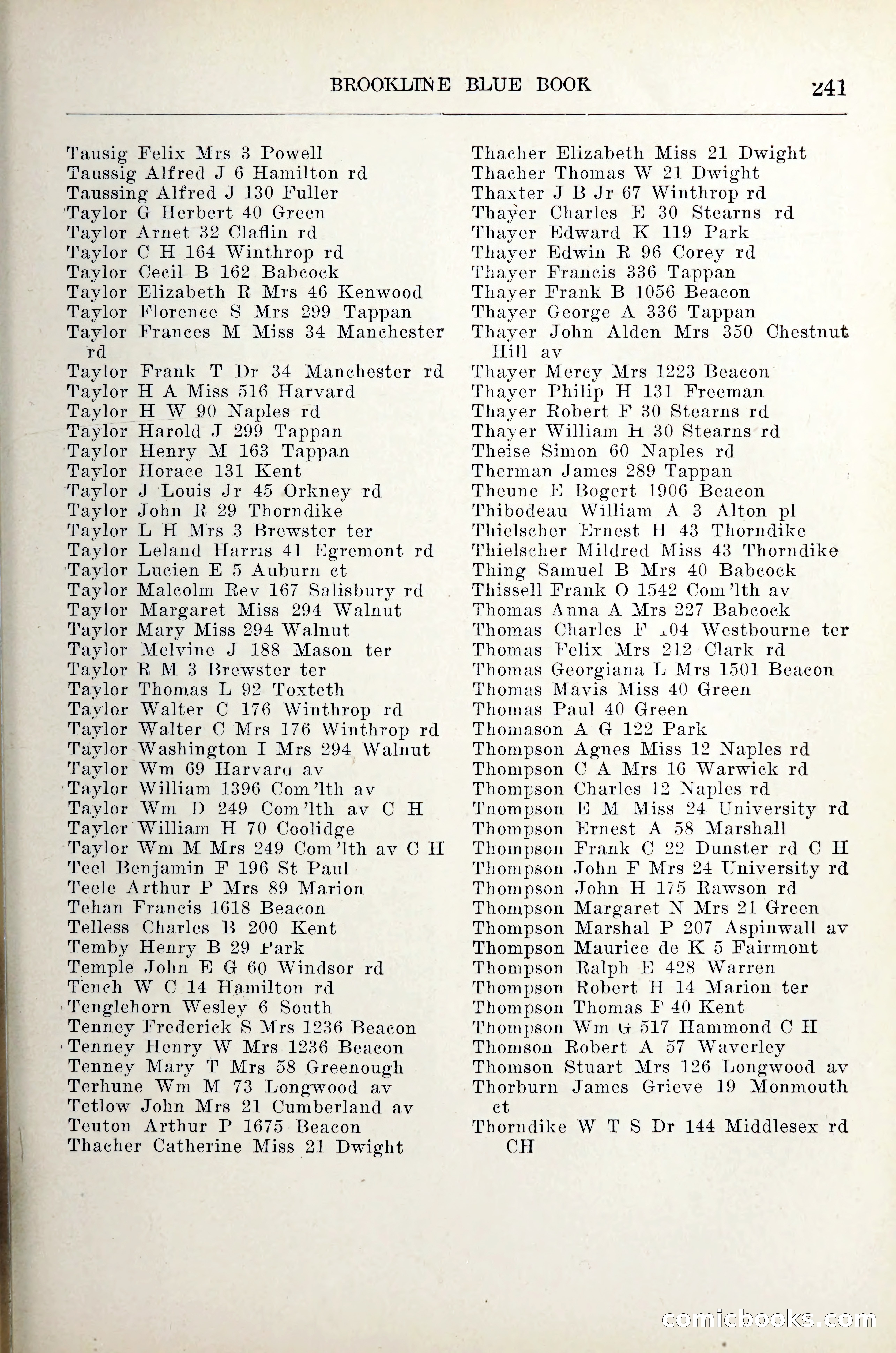 Blue Book of Brookline — page 262 of 305
