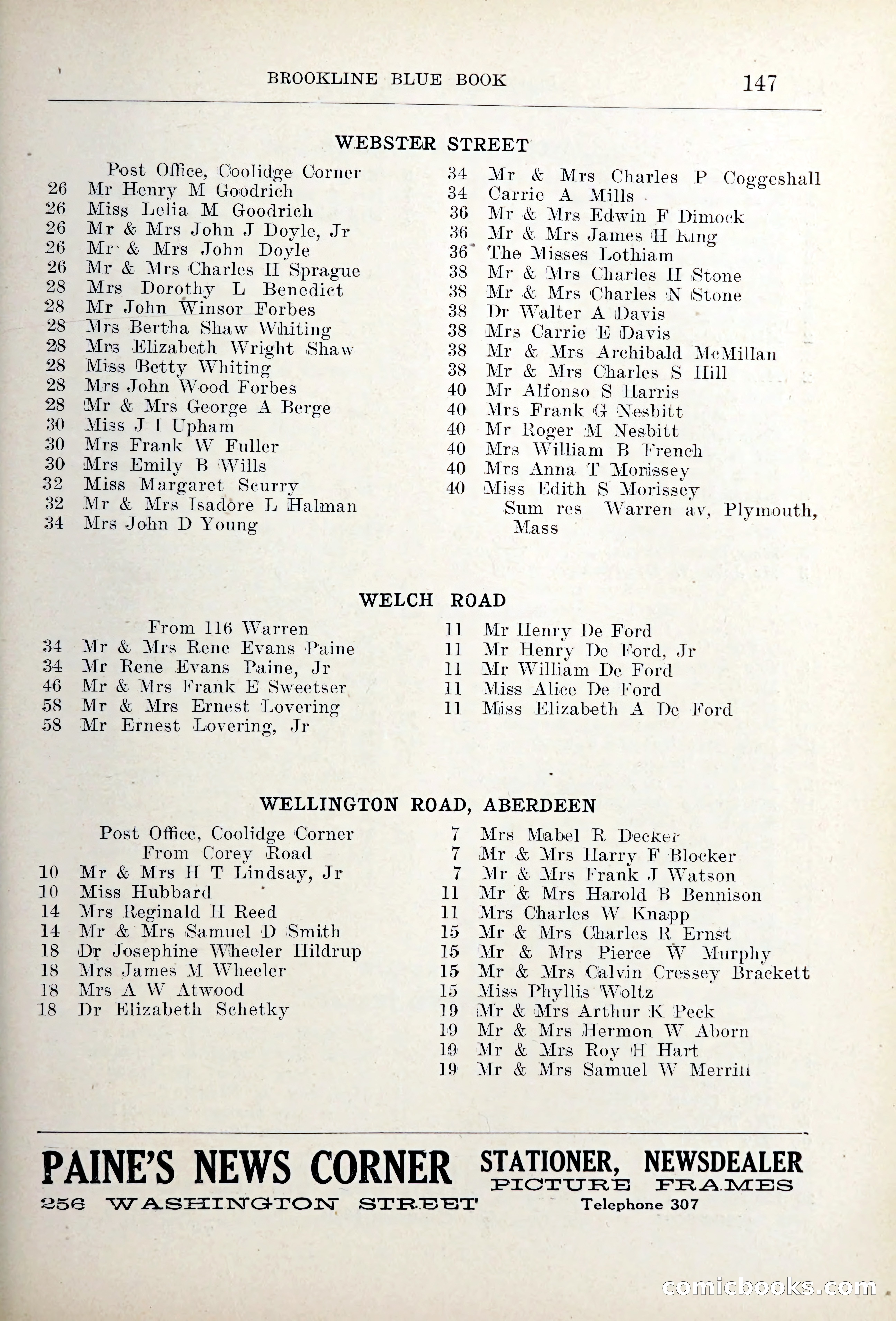 Blue Book of Brookline — page 182 of 354