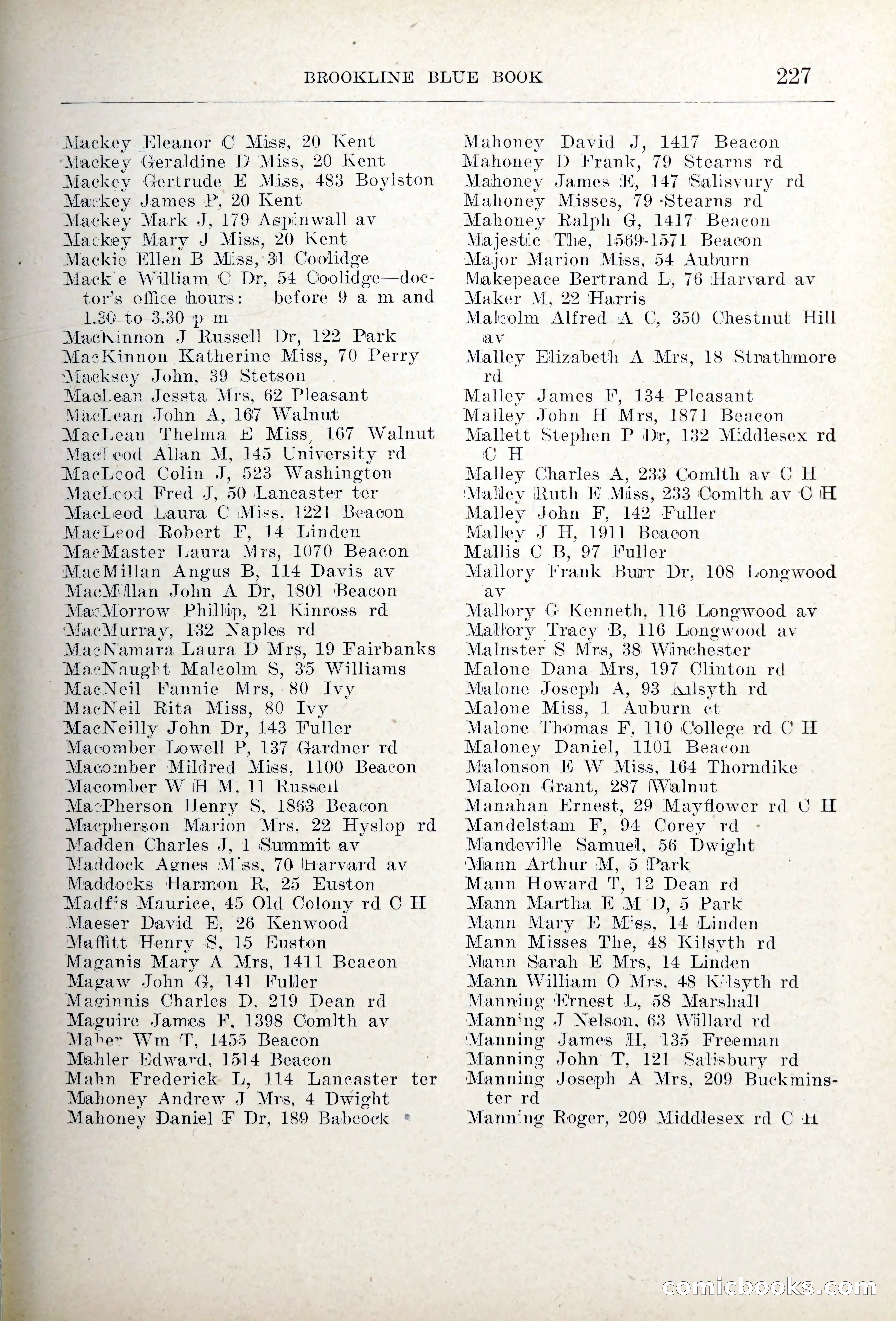 Blue Book of Brookline — page 262 of 354