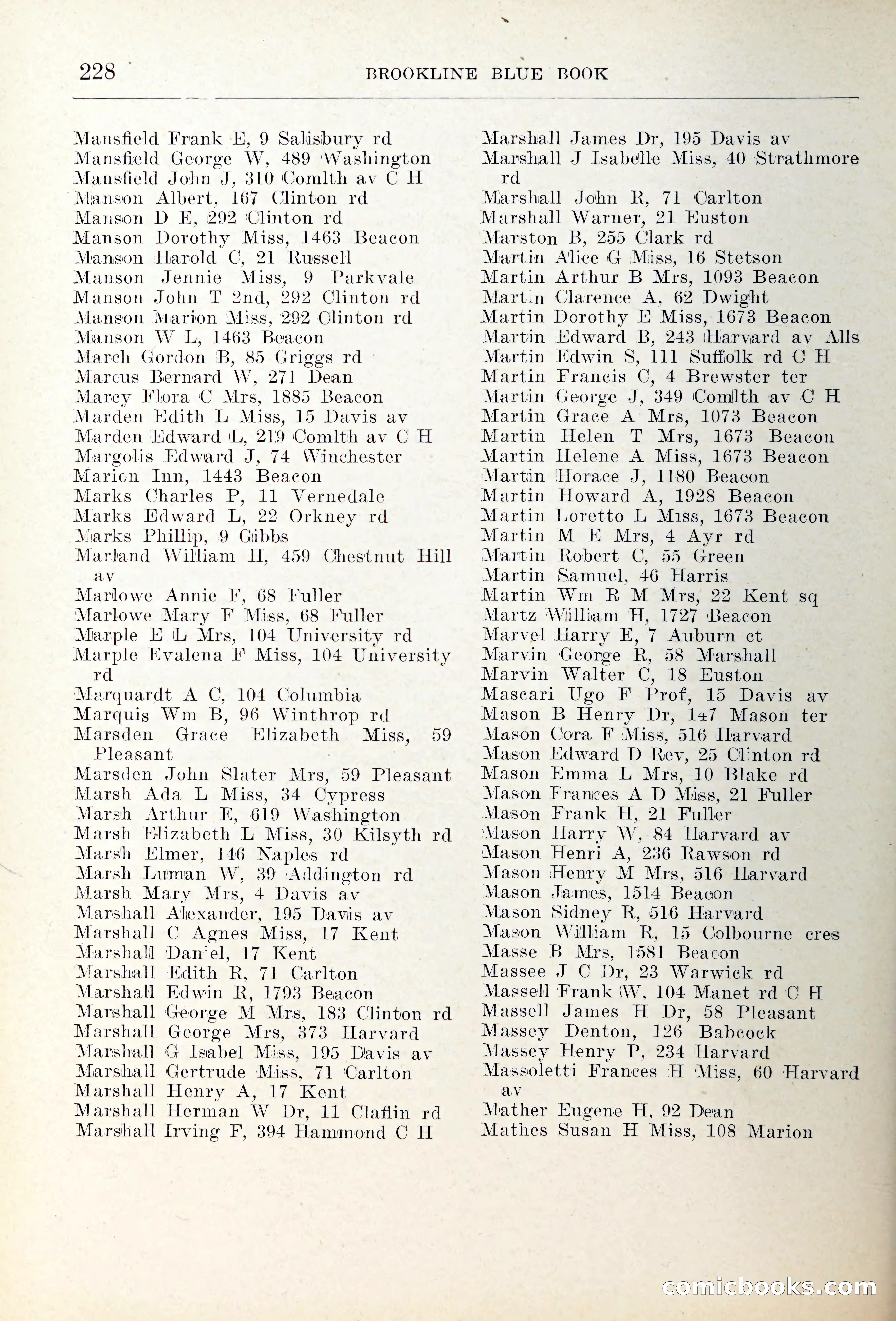 Blue Book of Brookline — page 263 of 354