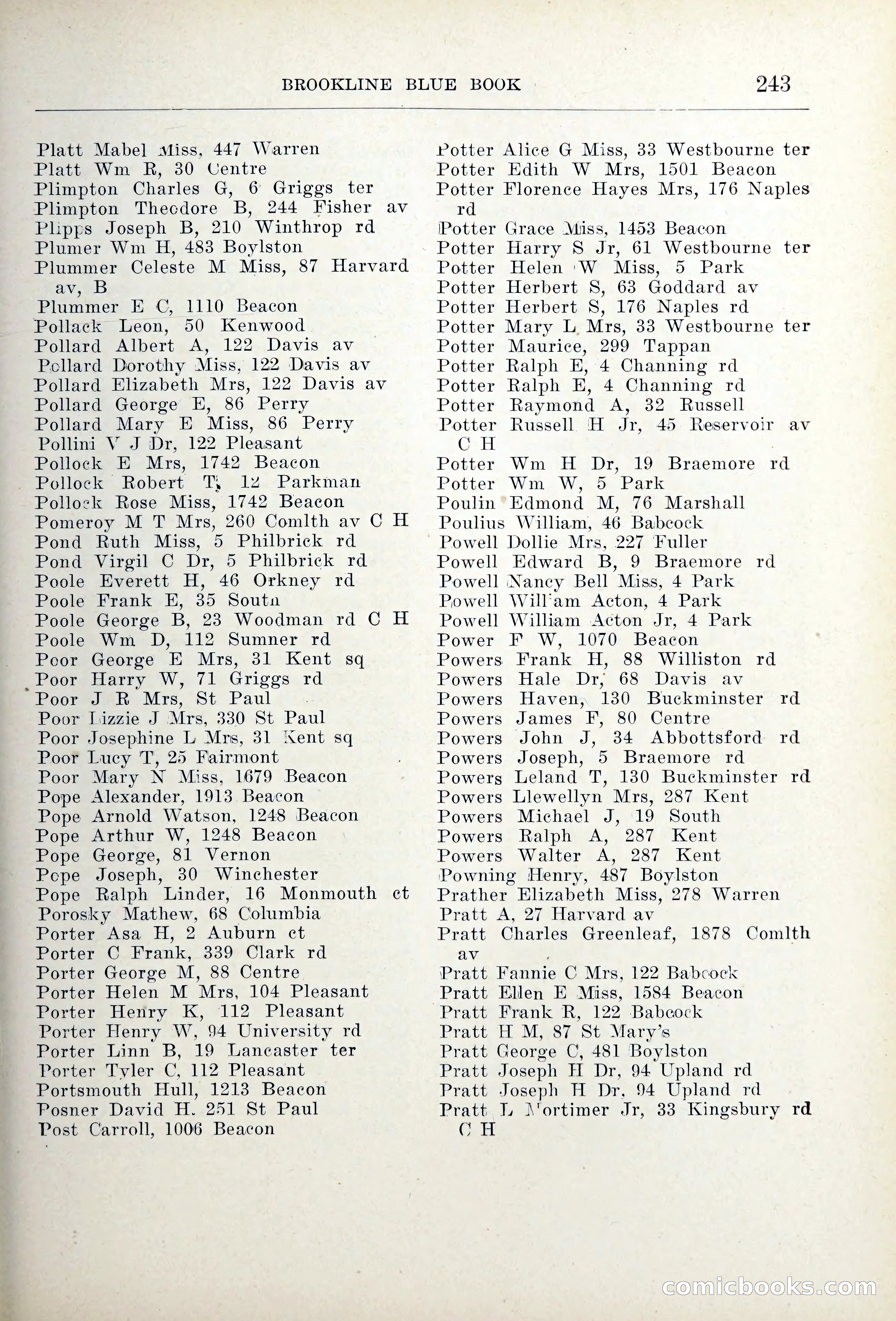 Blue Book of Brookline — page 278 of 354