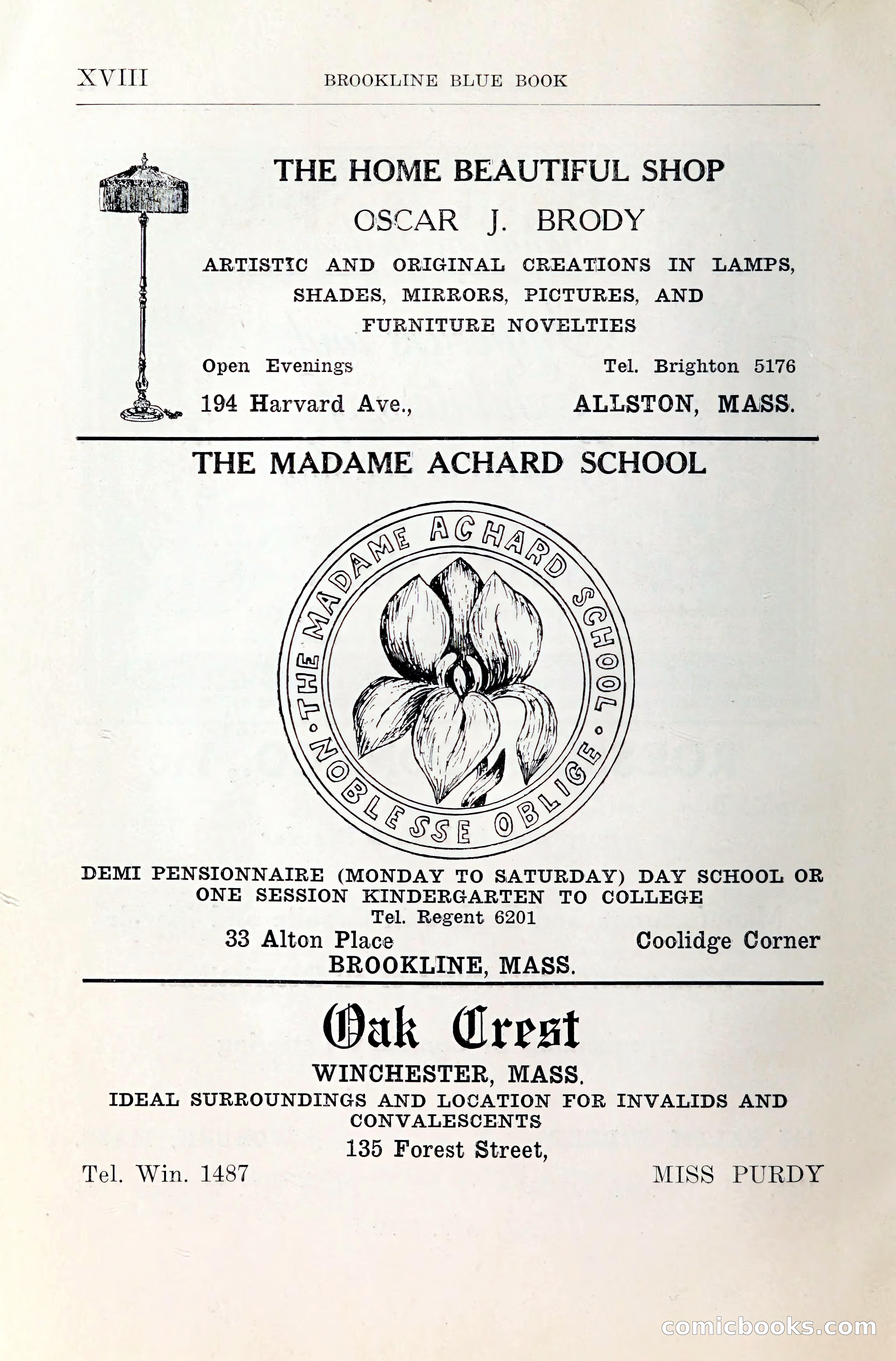 Blue Book of Brookline and Longwood — page 19 of 349