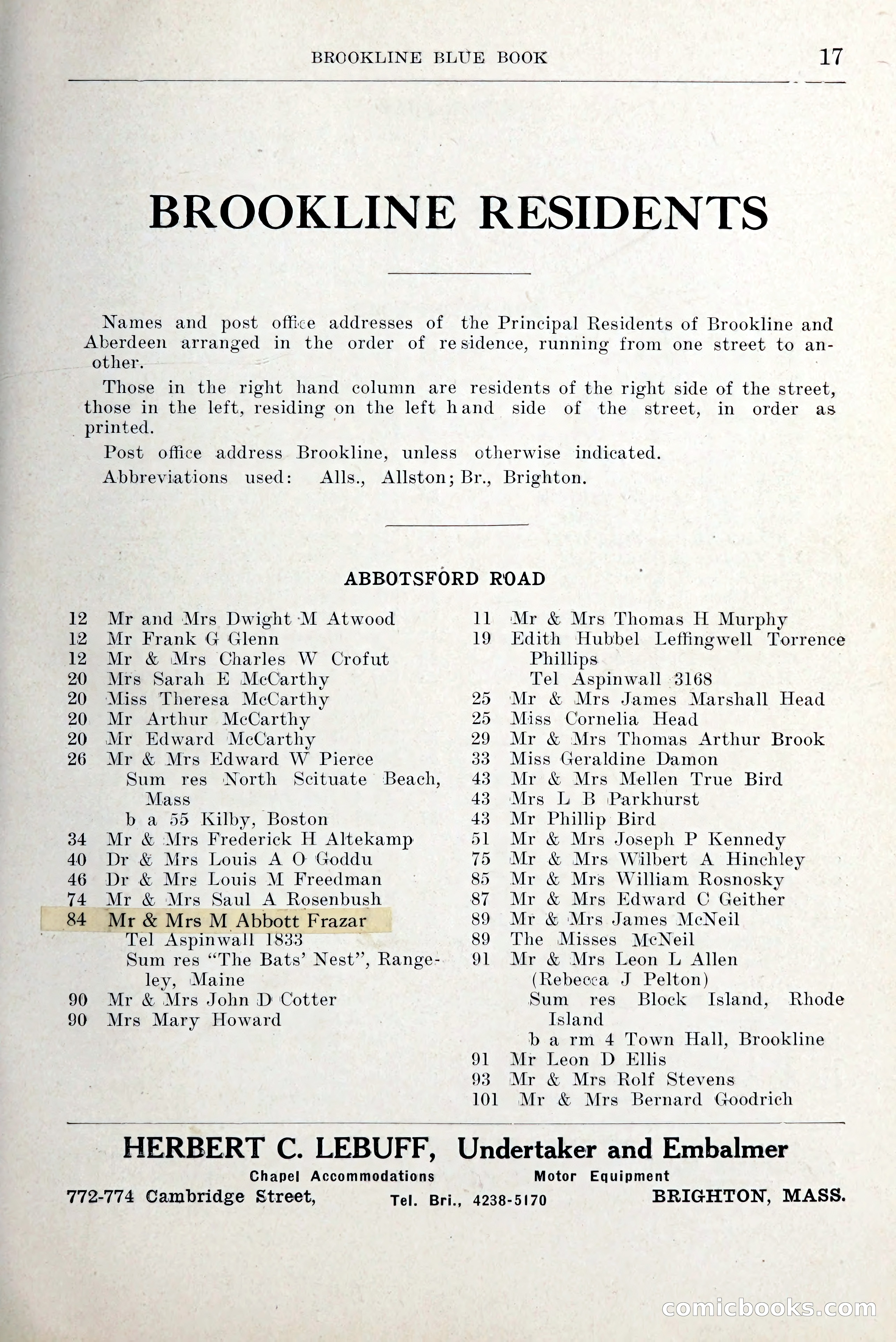 Blue Book of Brookline and Longwood — page 44 of 349