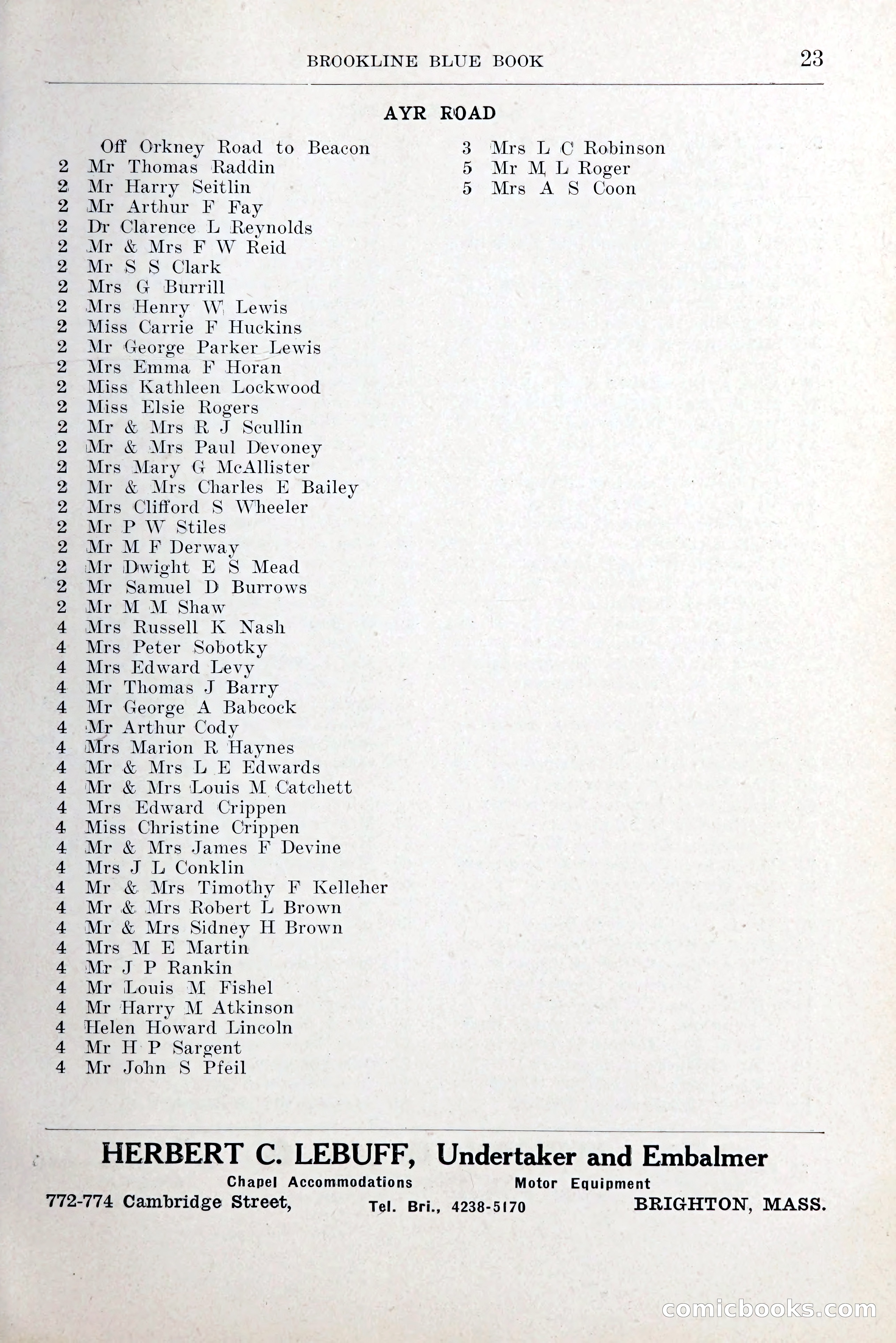 Blue Book of Brookline and Longwood — page 50 of 349