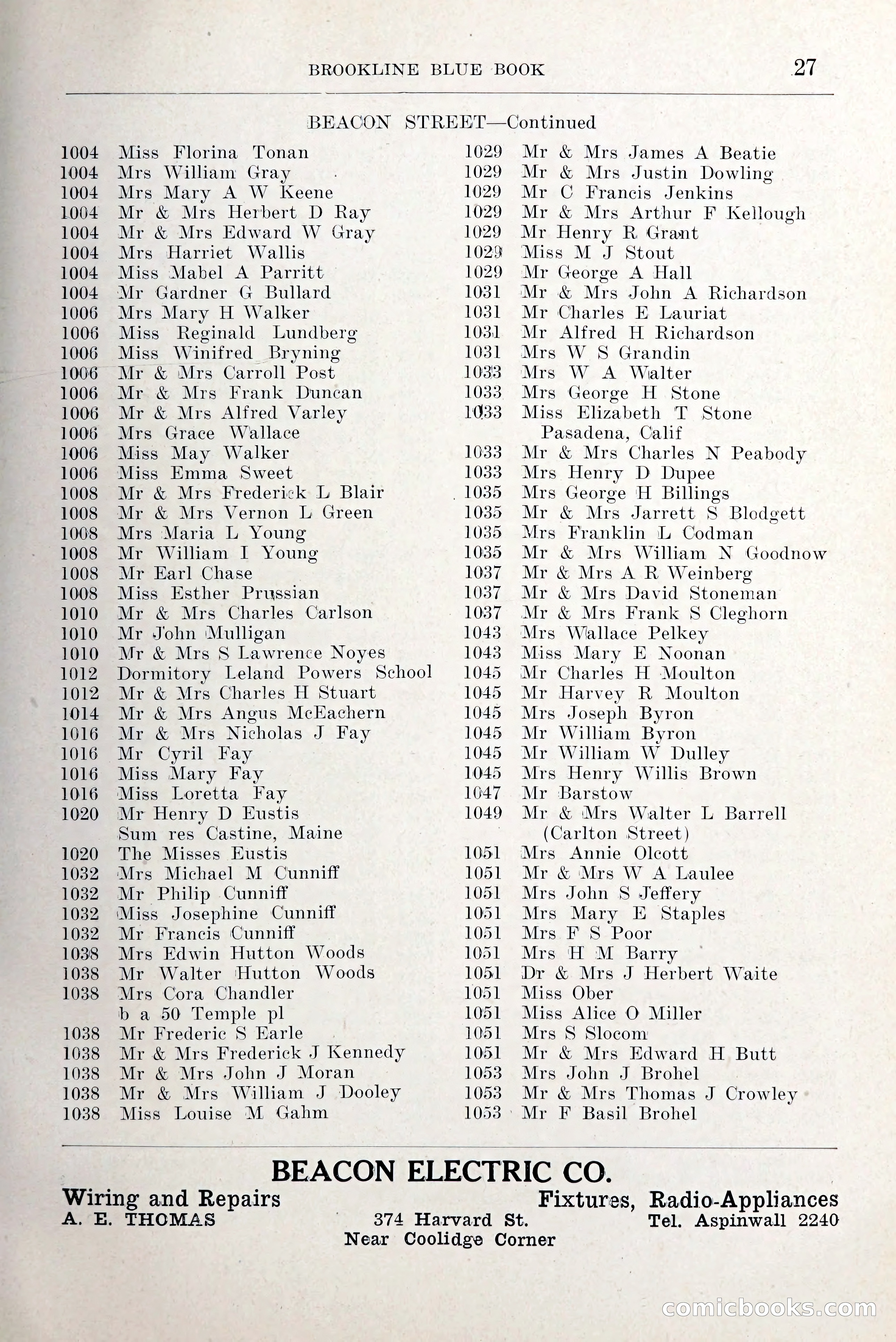 Blue Book of Brookline and Longwood — page 56 of 349