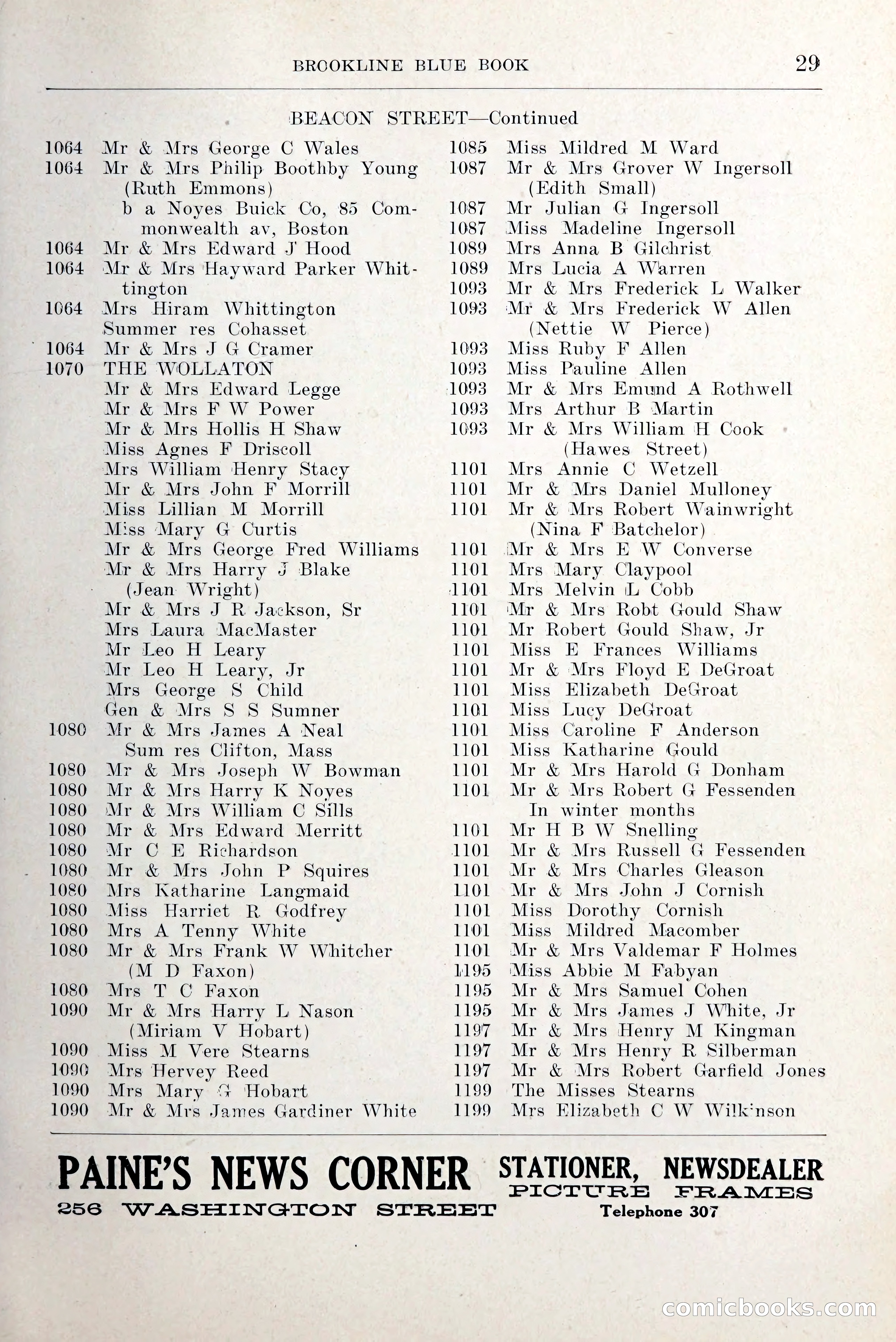 Blue Book of Brookline and Longwood — page 58 of 349