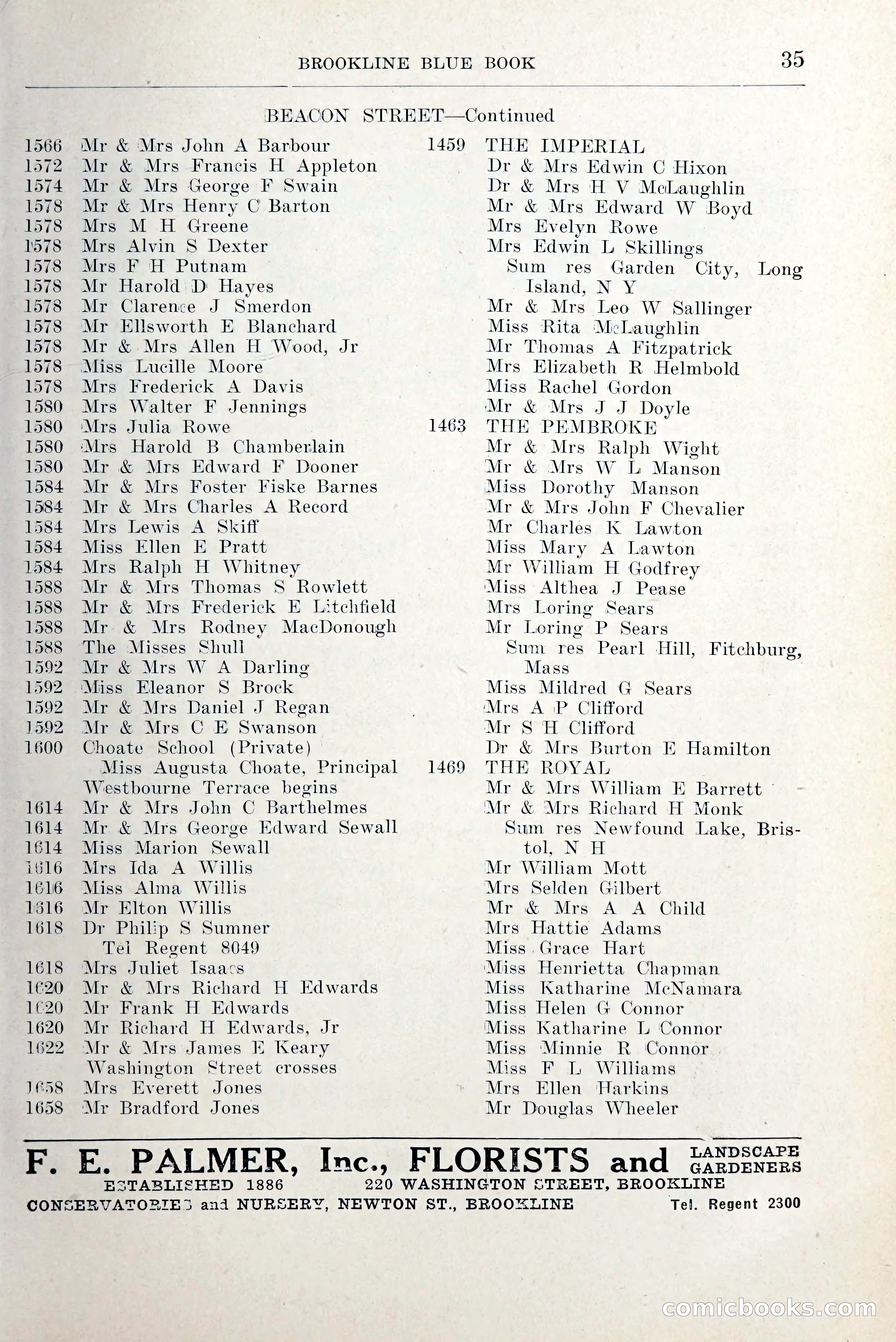 Blue Book of Brookline and Longwood — page 70 of 349
